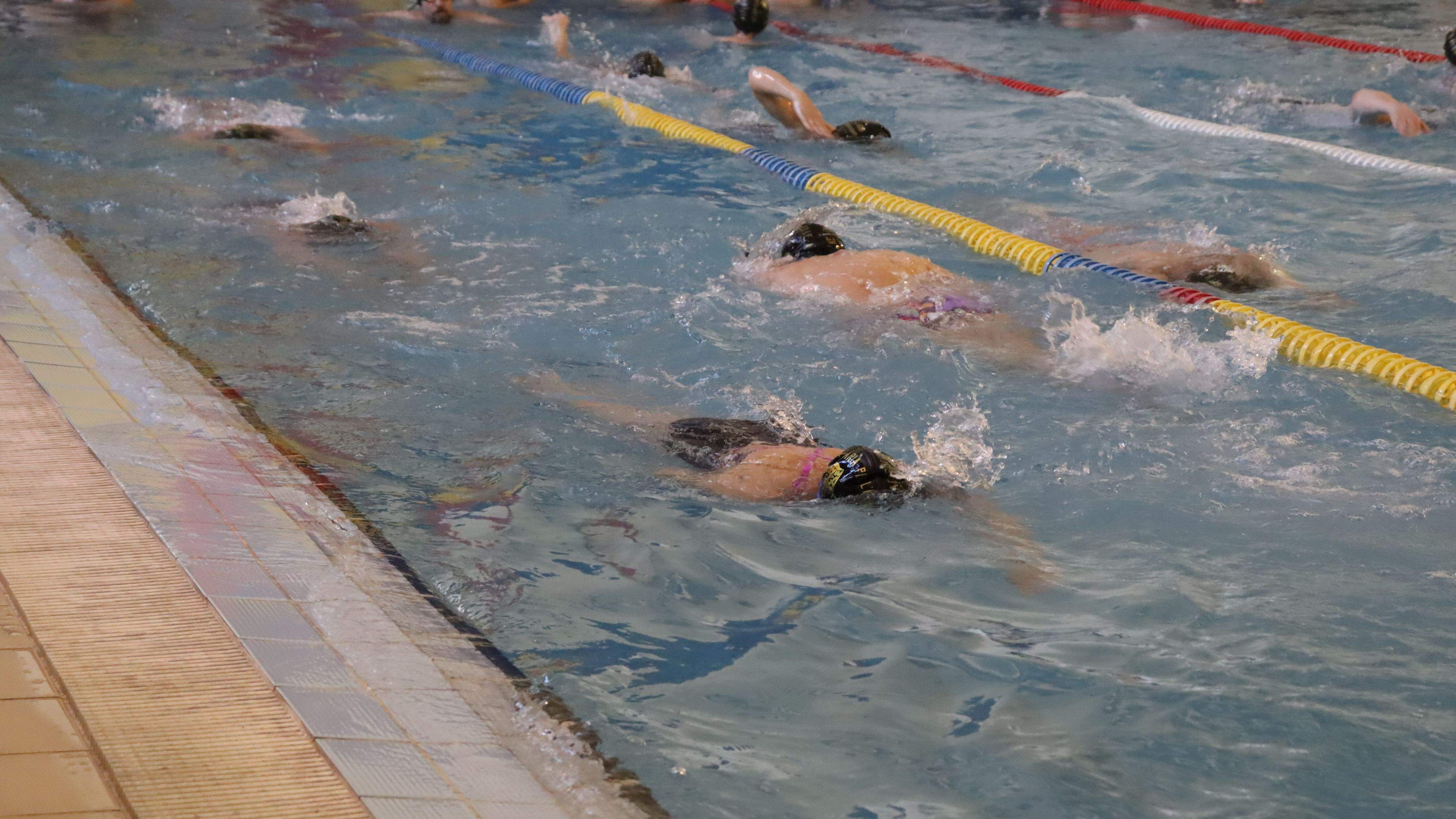 Nedada per recaptar fons per l'ELA. FOTO Marc Mata