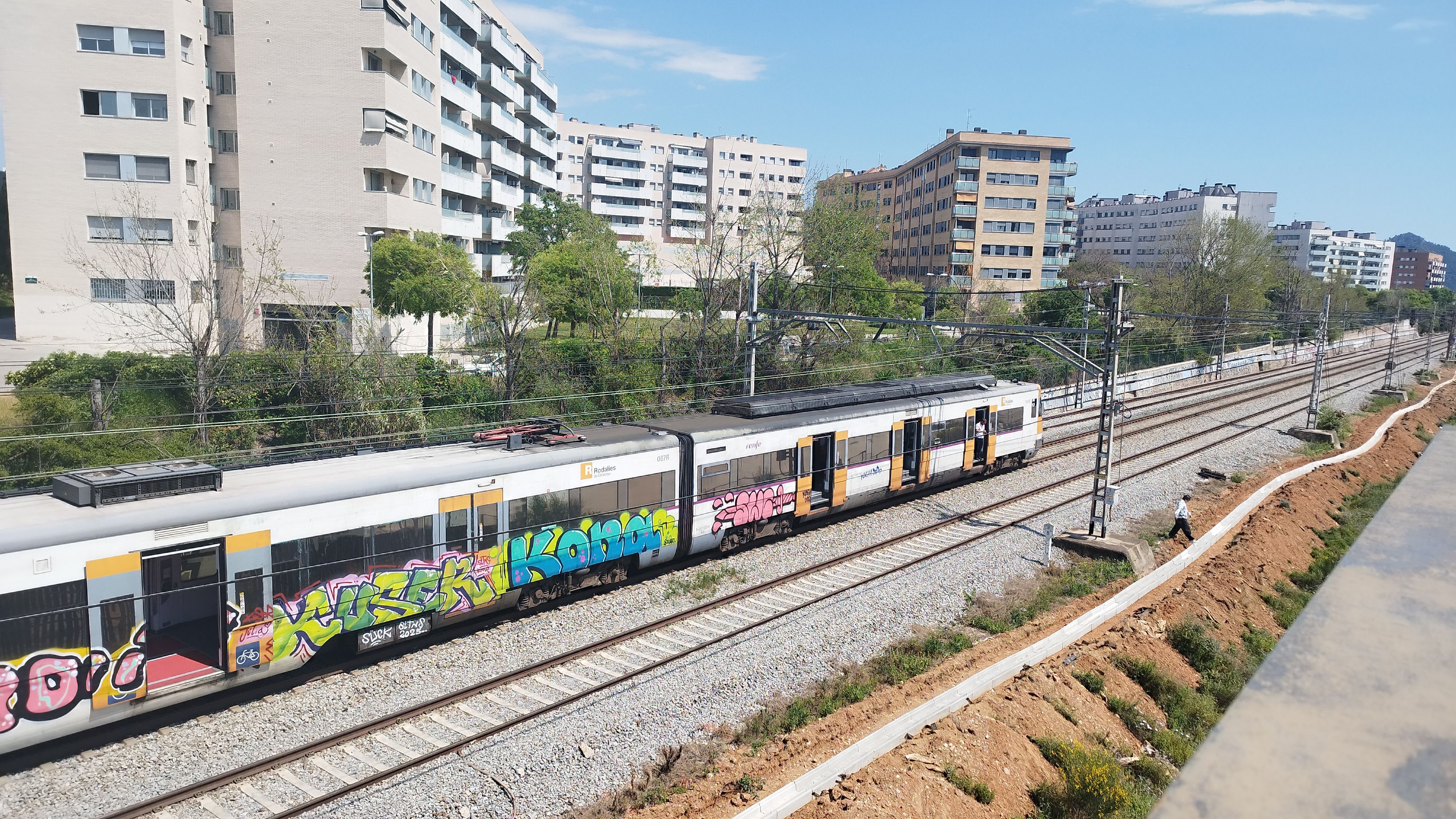 El servei ferroviari va quedar interromput i alguns viatgers van baixar a les vies
