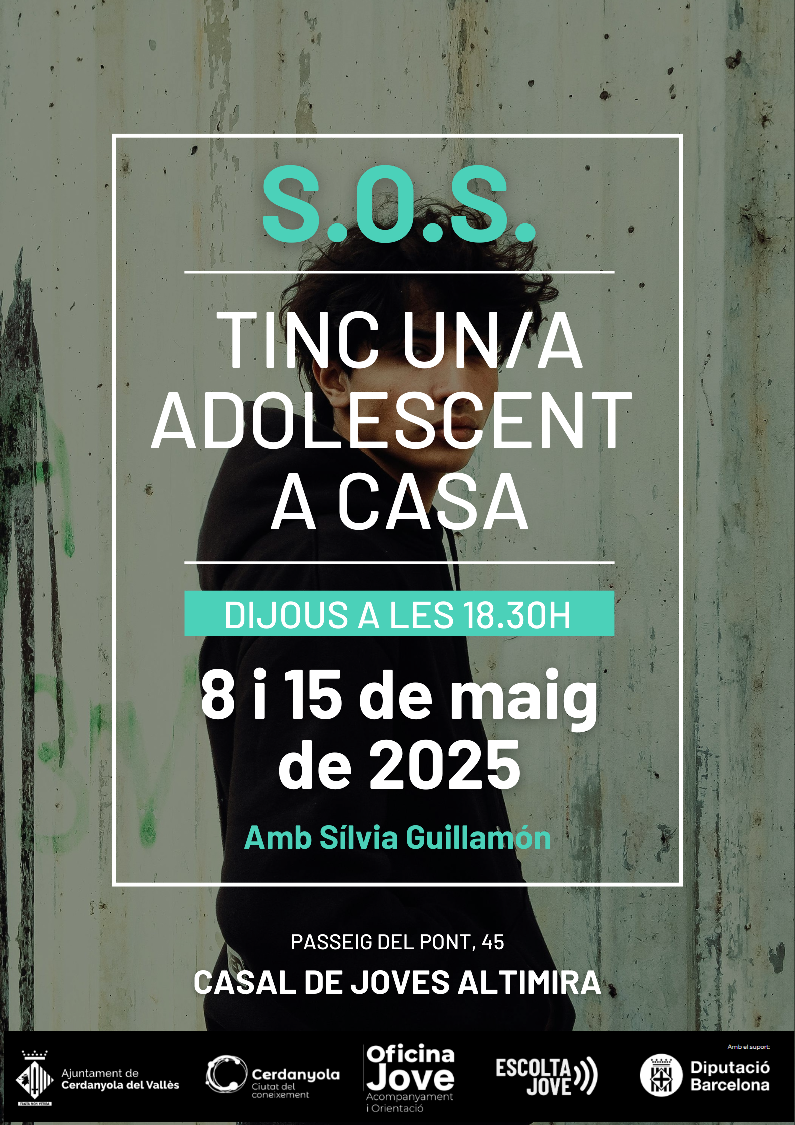 Cartell de la xerrada SOS, tinc un adolescent a casa Cartell de la xerrada SOS, tinc un adolescent a casa