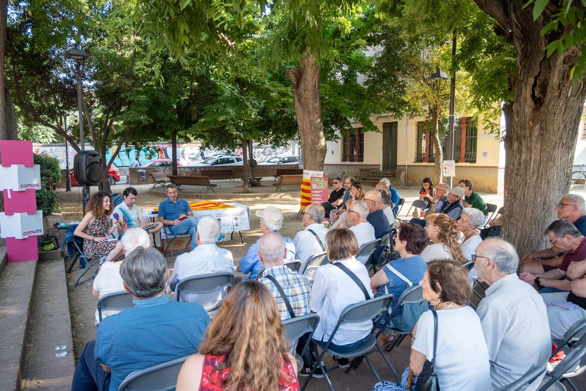 Acte dels Comuns sobre la reduccio de la jornada laboral. FOTO: Paula Sama.