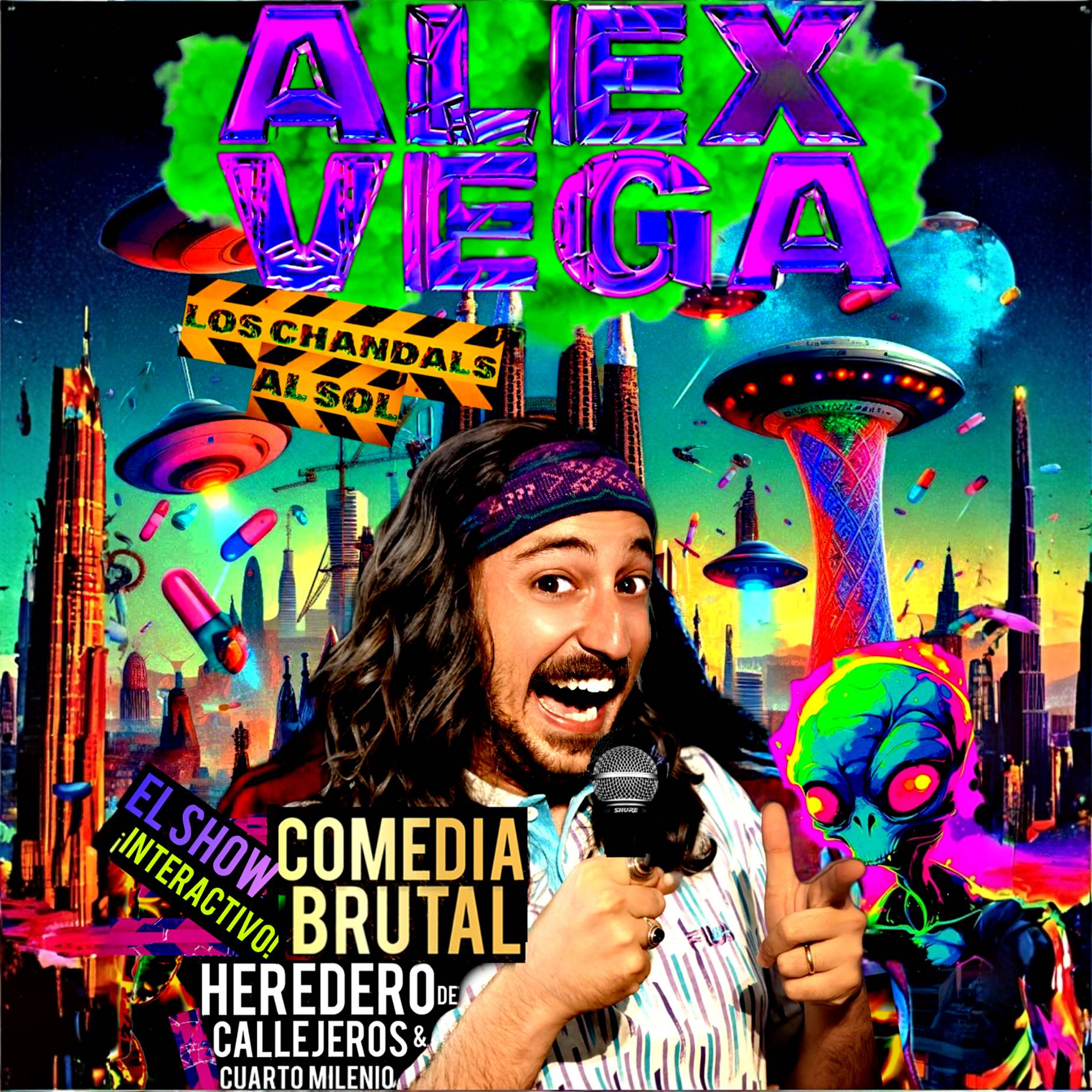 Cartell de l'espectacle 'Los Chandals al Sol' d'Alex Vega Cartell de l'espectacle 'Los Chandals al Sol' d'Alex Vega