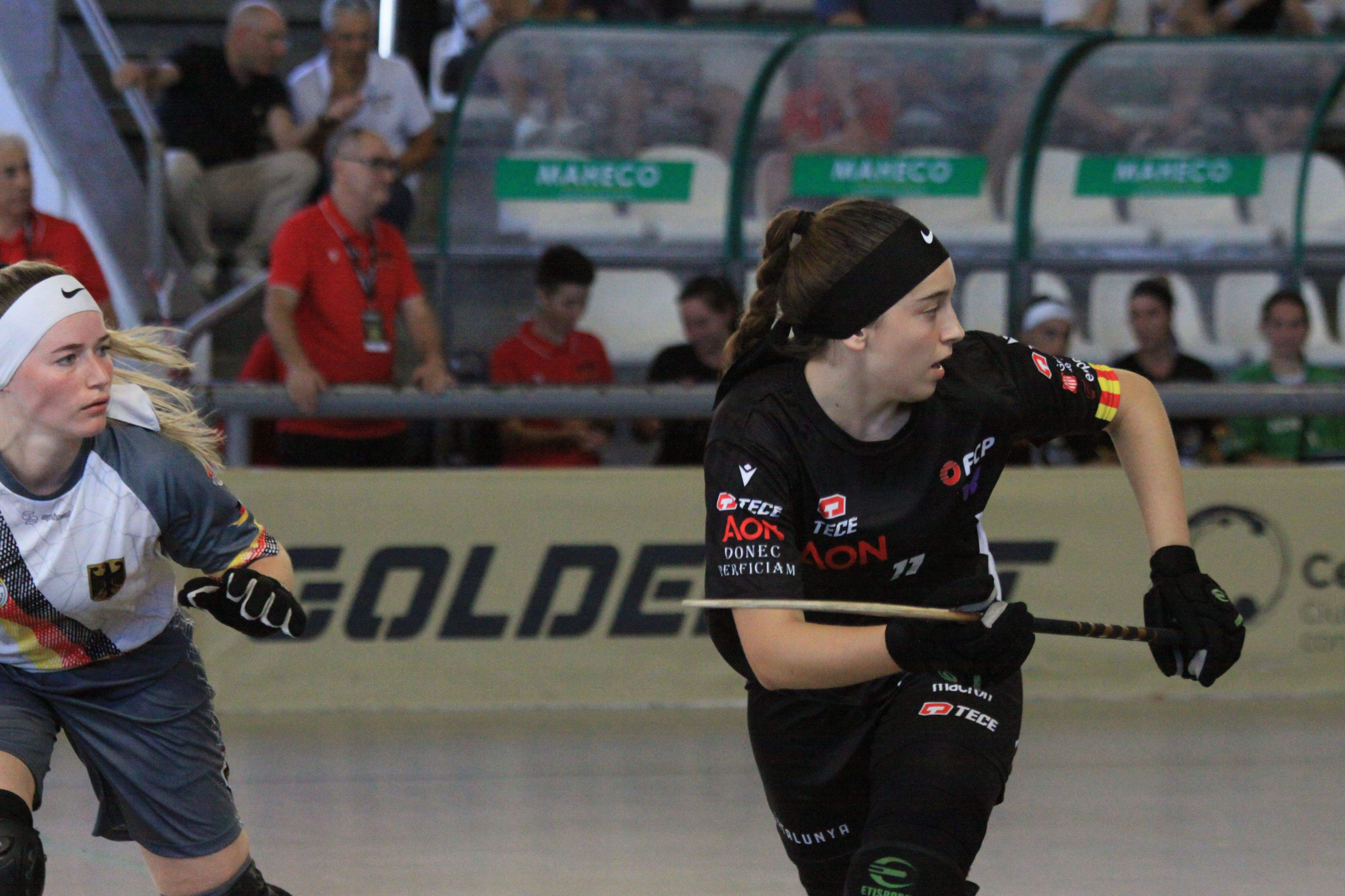 Noa González en el partit contra Alemanya a la Golden Cat 2025. Foto: Laia Jubany