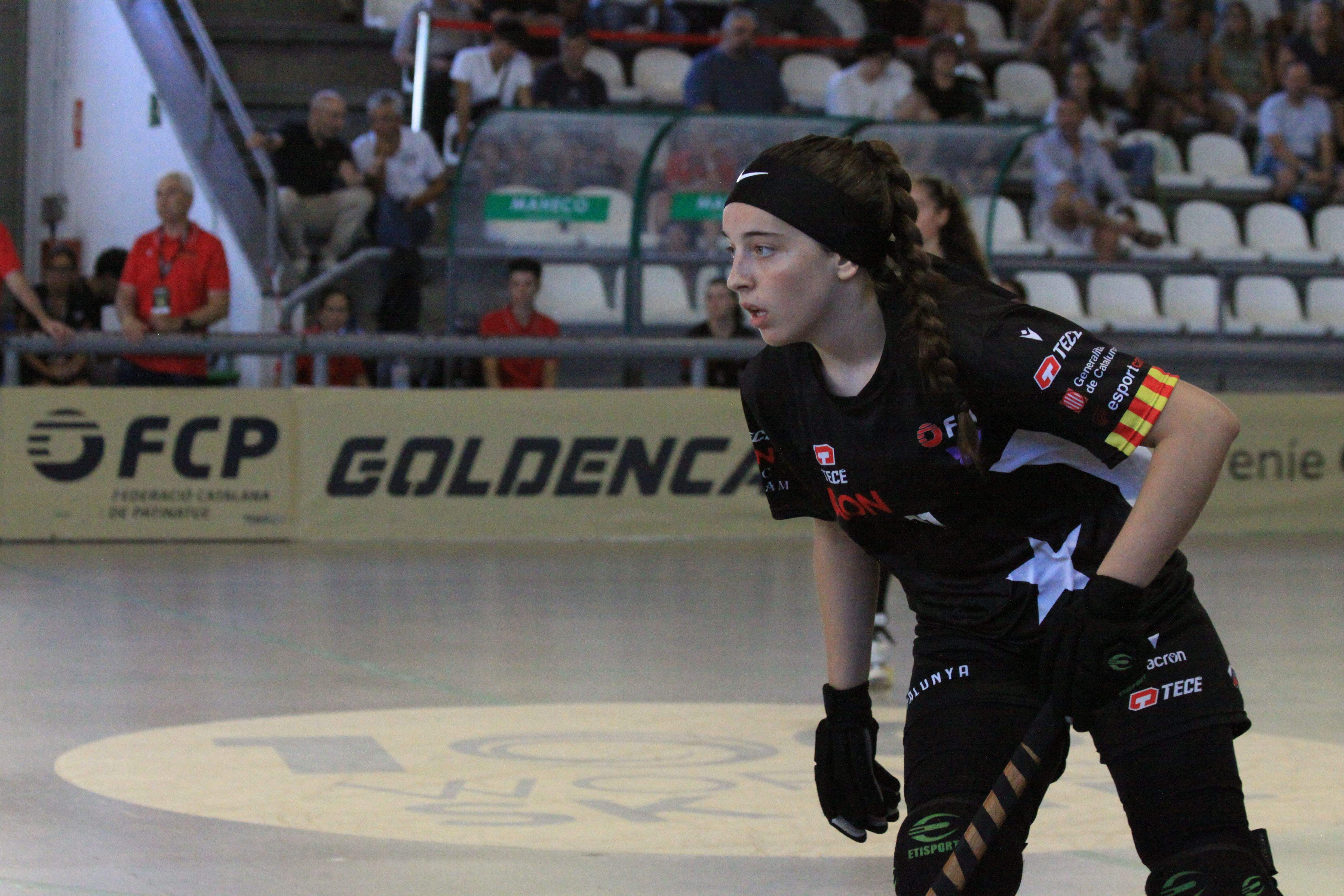 Noa González en el partit contra Alemanya a la Golden Cat 2025. Foto: Laia Jubany