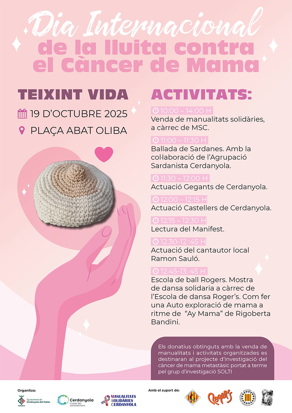 Cartell del Dia Internacional del Càncer de Mama Cerdanyola 2025
