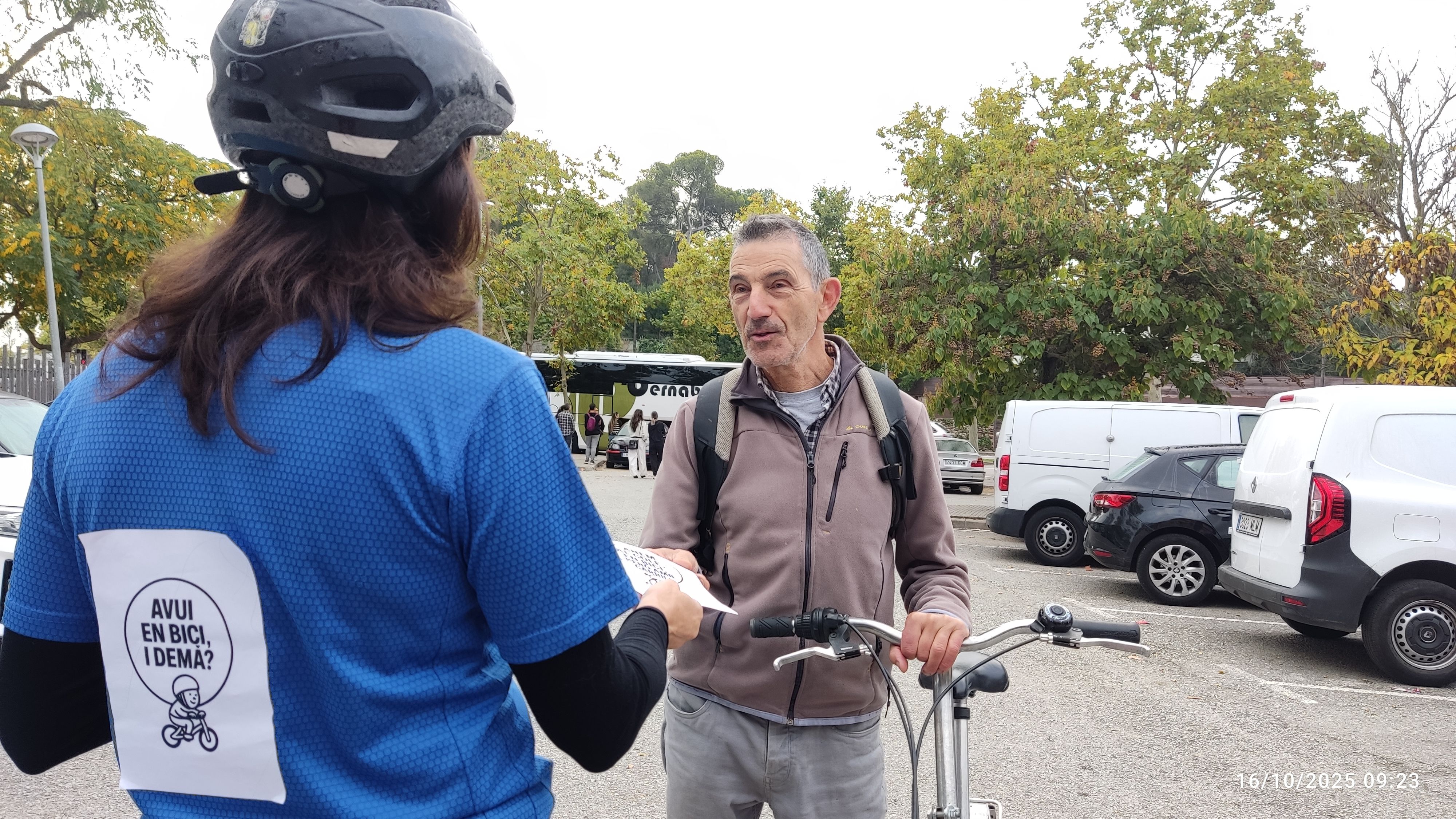 Acció reivindicativa per reclamar carrils bici escolars i més seguretat per anar a l'escola, el dijous 16, en la celebració de la novena bicicletada escolar. 