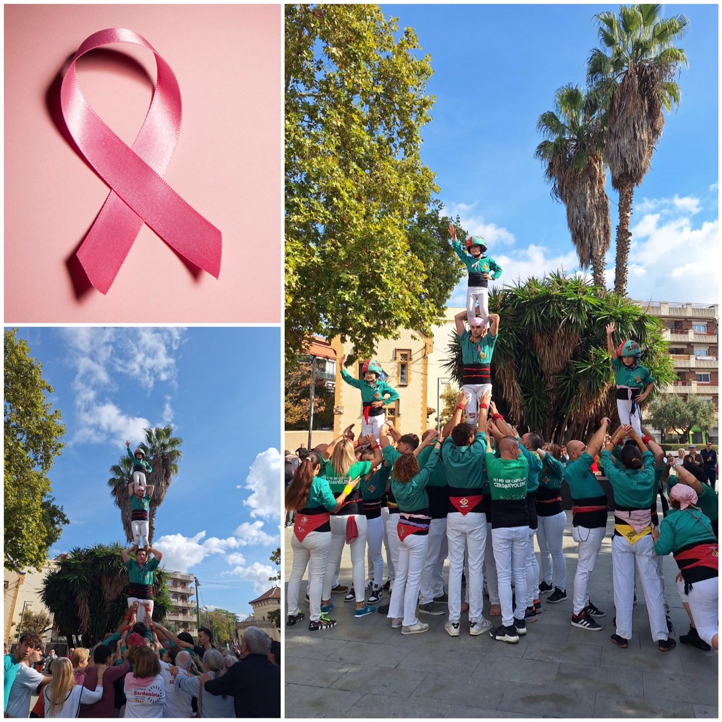 Pilars de l'acte commemoratiu. Foto: Castellers de Cerdanyola