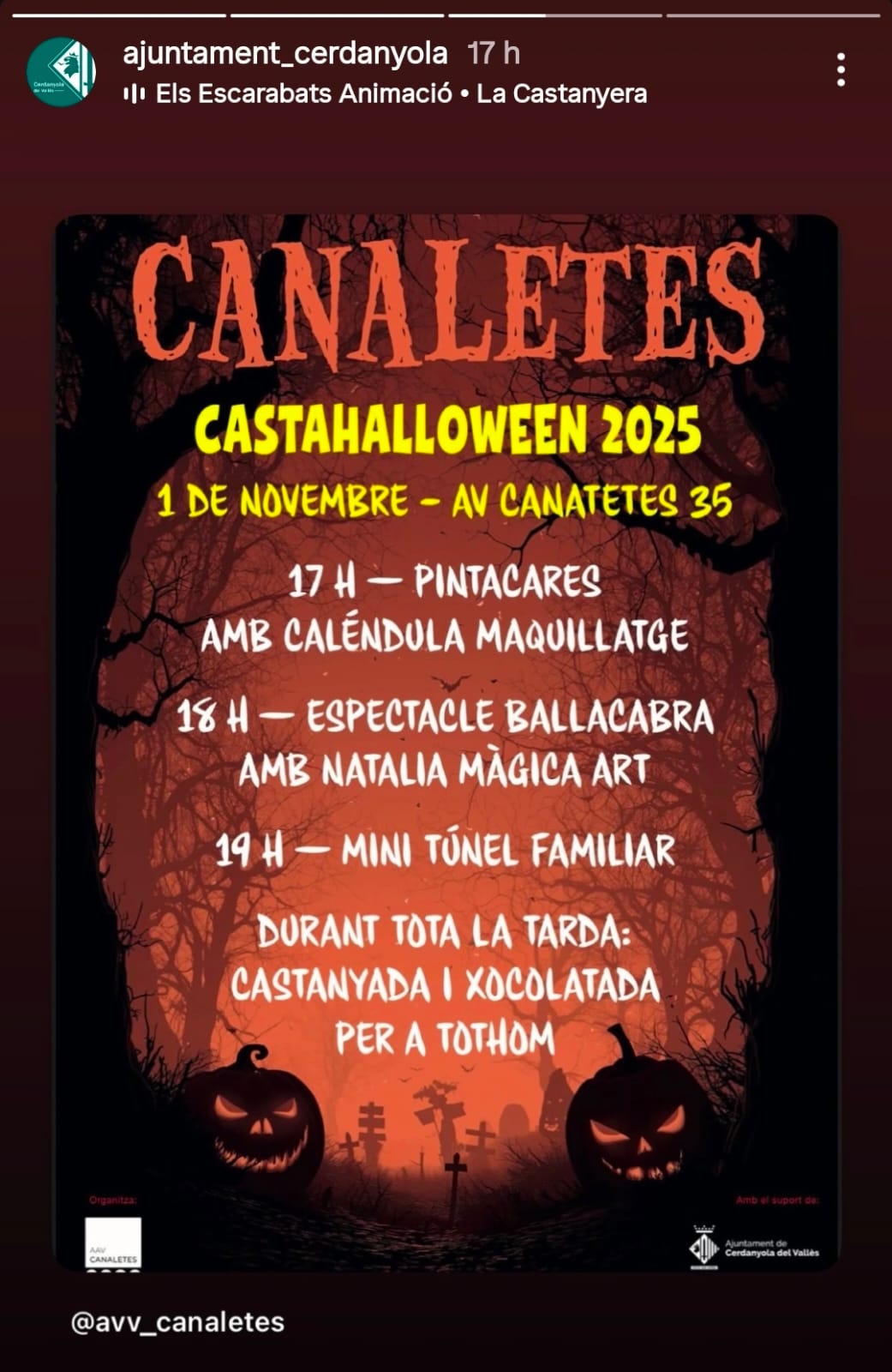 Cartell de la Festa a l'AVV amb el programa. 