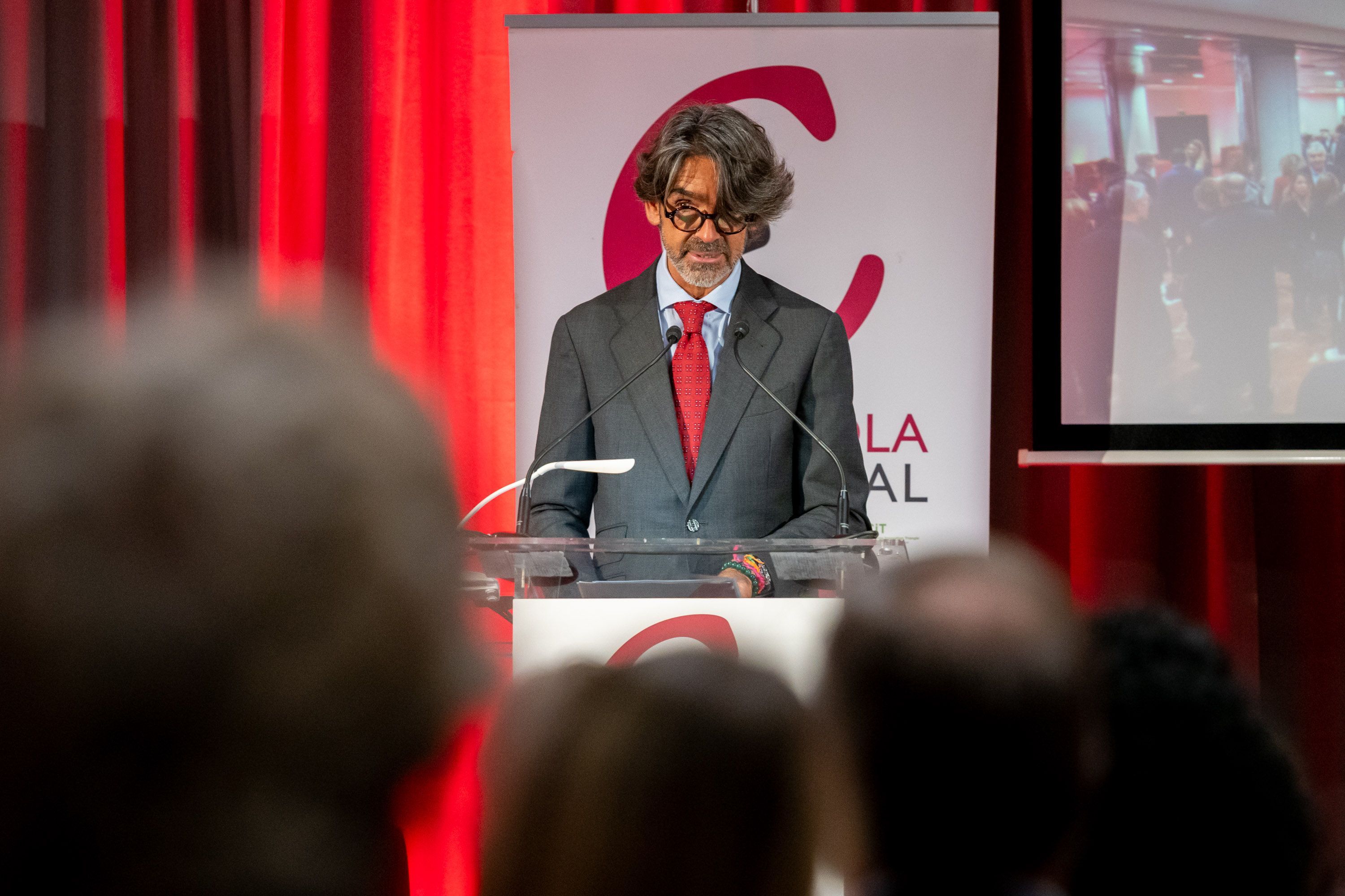 Discurs del president de Cerdanyola empresarial Jaume Maranges, durant la Nit de Cerdanyola Empresarial. FOTO: Xavi Olivé