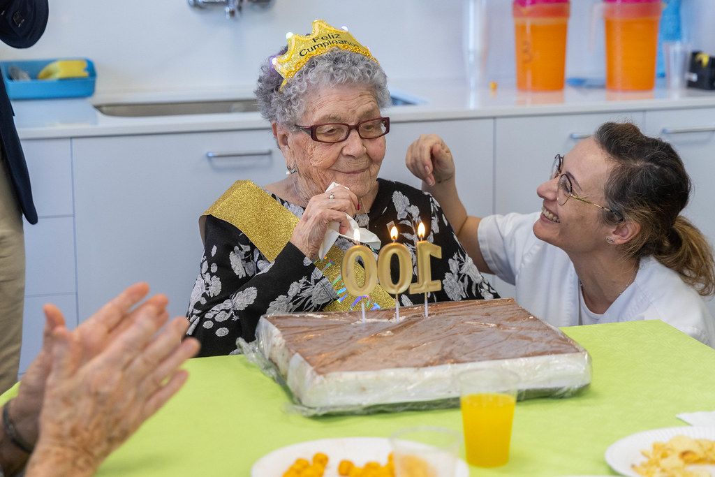 Antonia Garzón durant la seva festa d'aniversari. Foto: Ajuntament