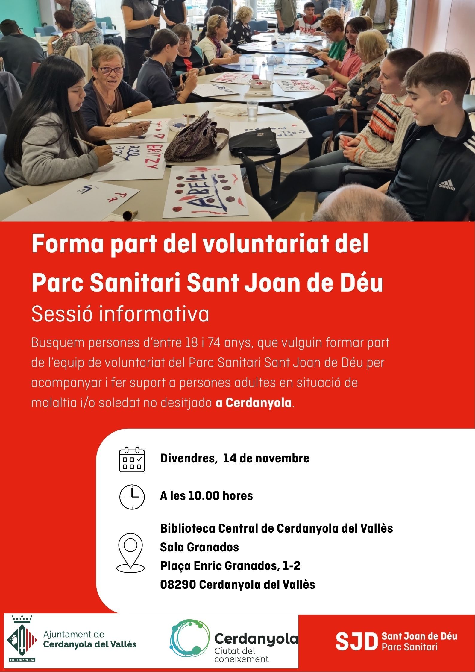 Cartell de la sessió informativa. Foto: Ajuntament