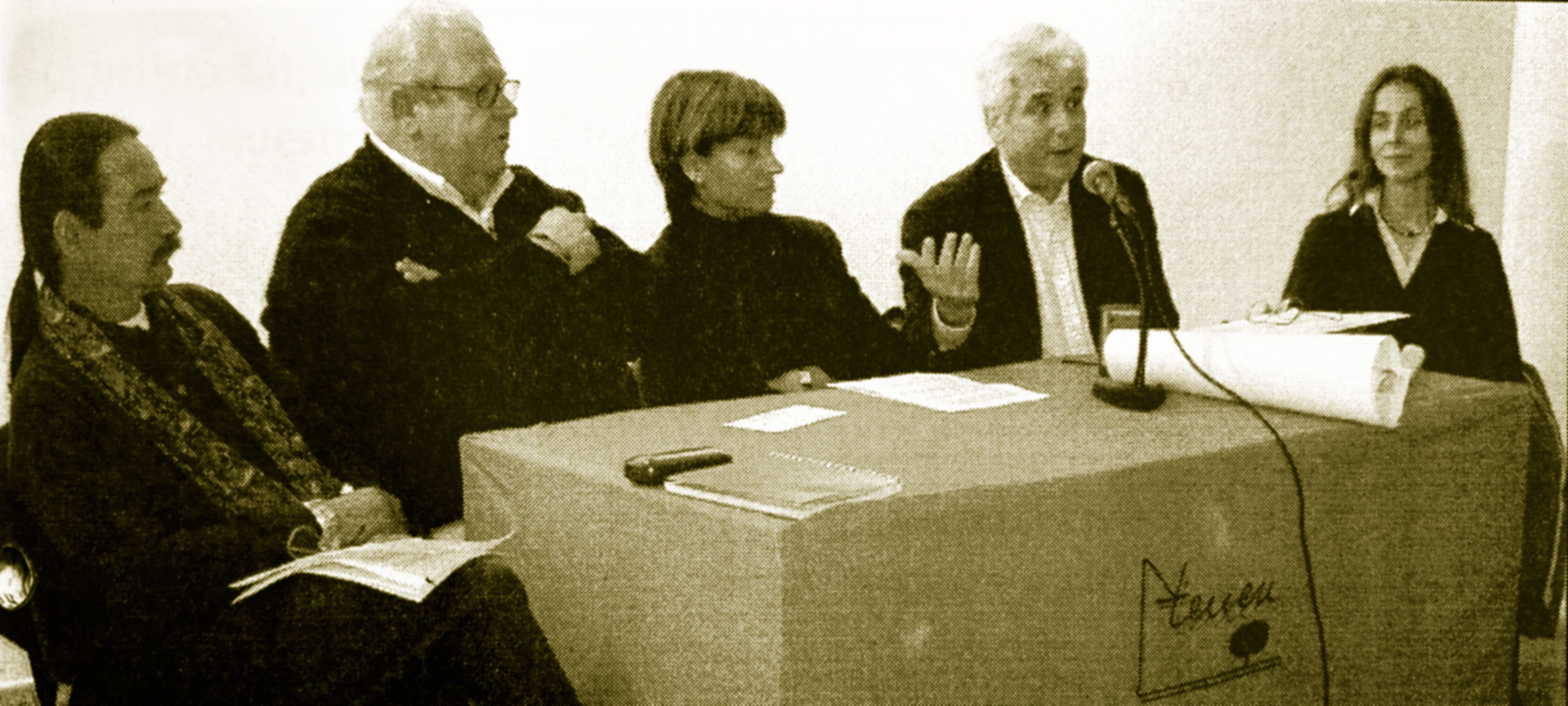 Acte a l’Ateneu en suport a Sarajevo, amb Consol Pla i l’historiador Miquel Sánchez. Foto: Cerdanyola al dia