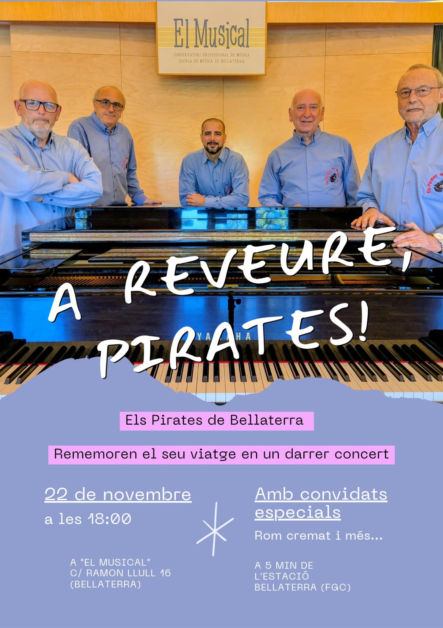 Cartell de concert comiat del grup d'havaneres Els Pirates de Bellaterra