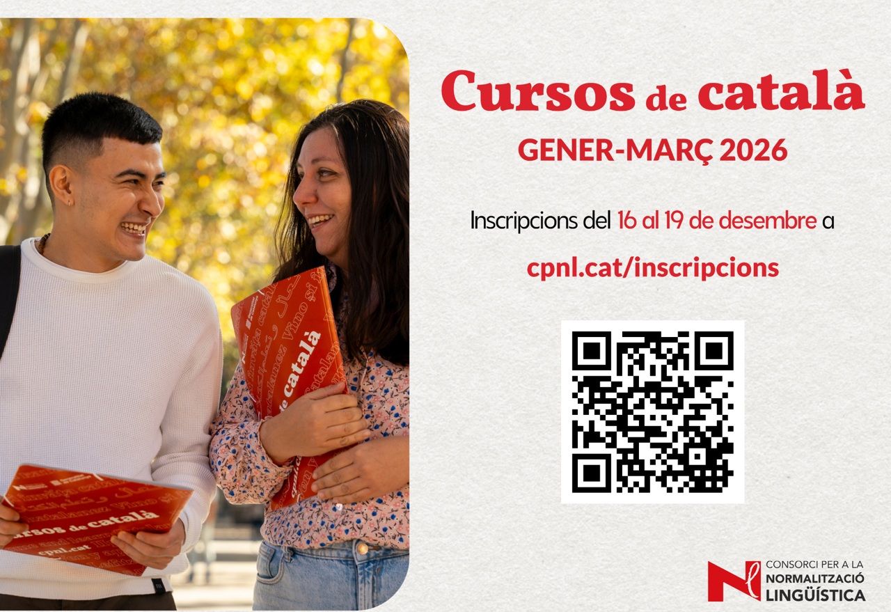 Cartell de les inscripcions als cursos de català