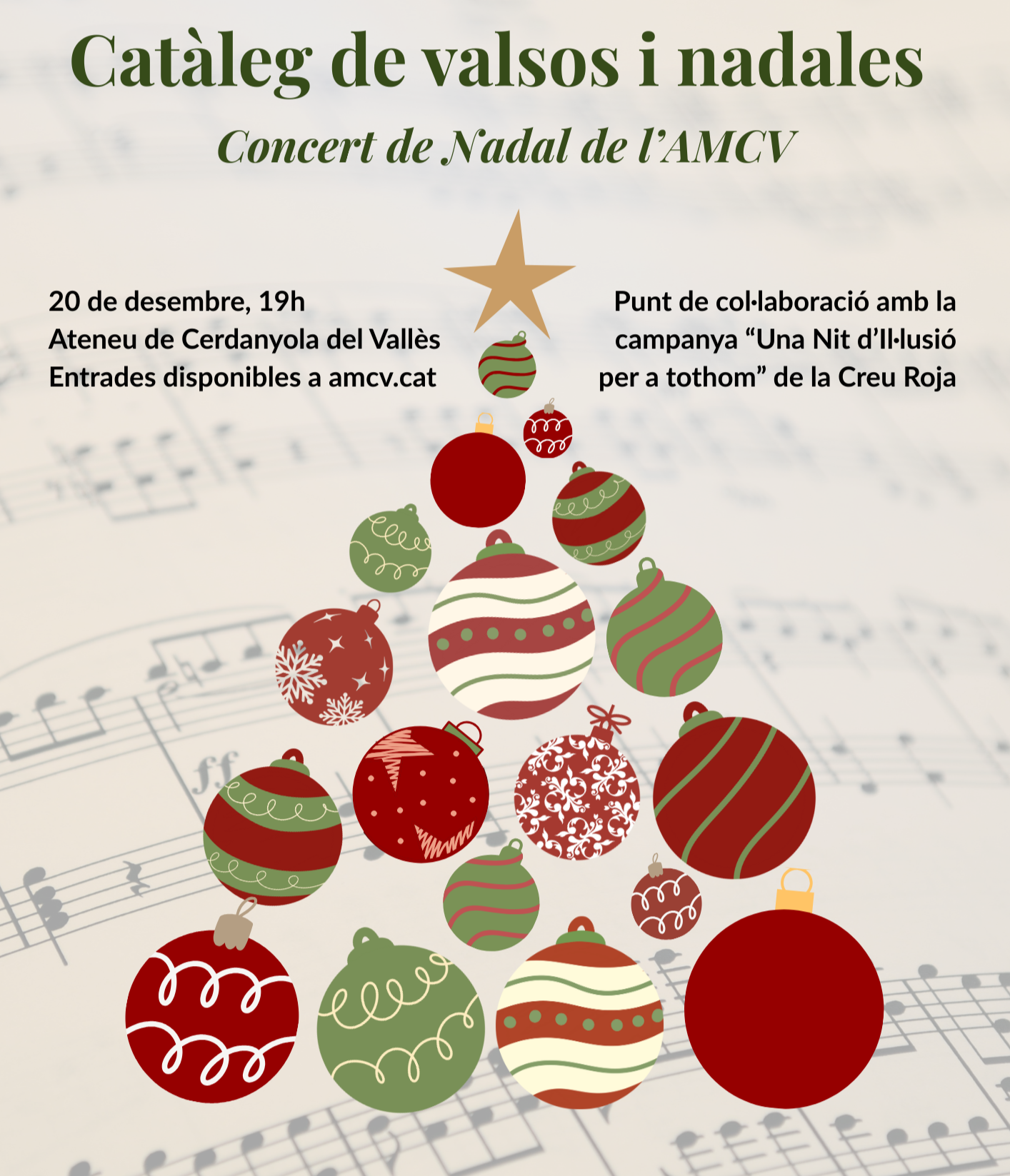 Cartell del tradicional Concert de Nadal de l'AMCV