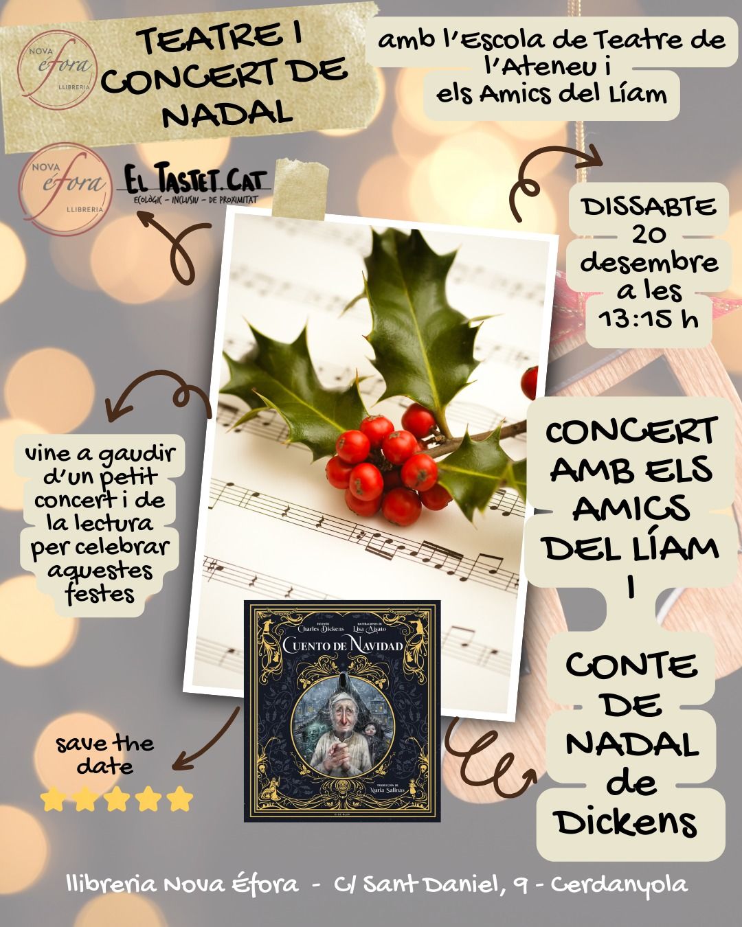 Cartell de l'activitat de Nadal al barri de Banús, d'aquest dissabte 20 de desembre, organitzada per Nova Éfora i ElTastet.cat