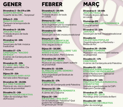 Calendari programació gener   març 2026