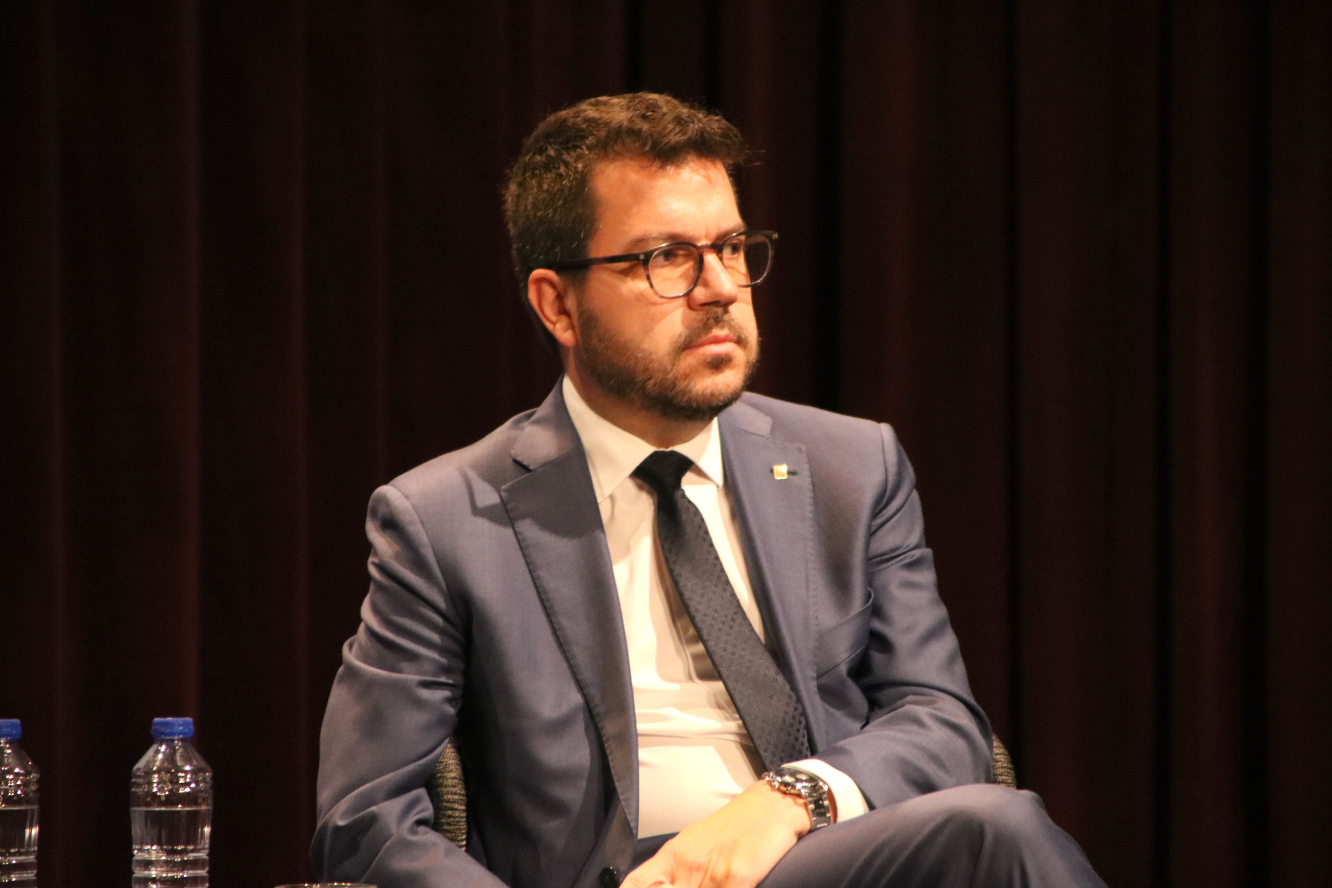 L'expresident Pere Aragonès, en un acte el novembre del 2025. FOTO: Bernat Vilaró (ACN)