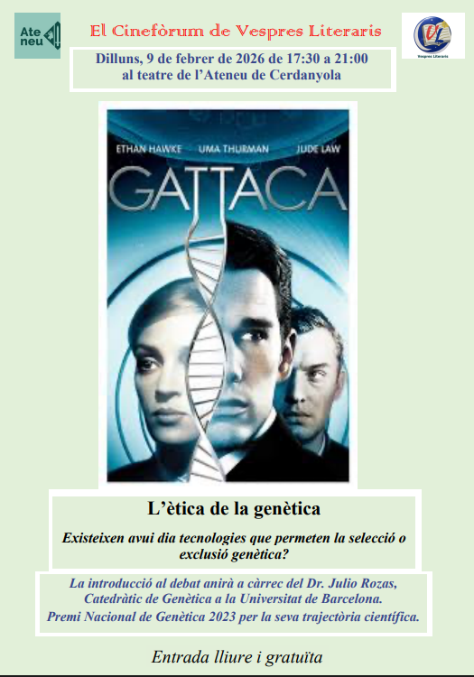 Cartell de Vespres Literaris amb la programació del cinefòrum de febrer de 2025