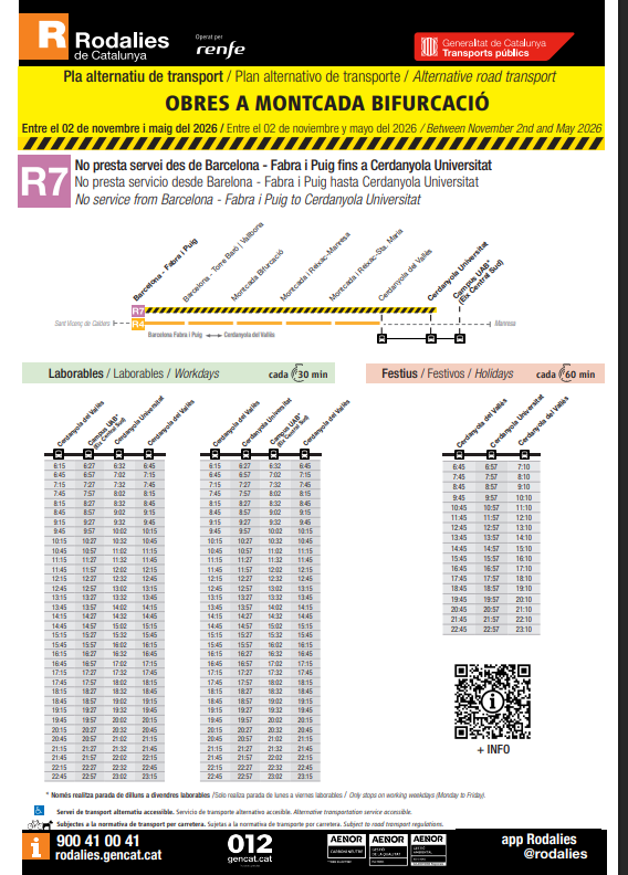 Horaris dels autobusos de l'R7