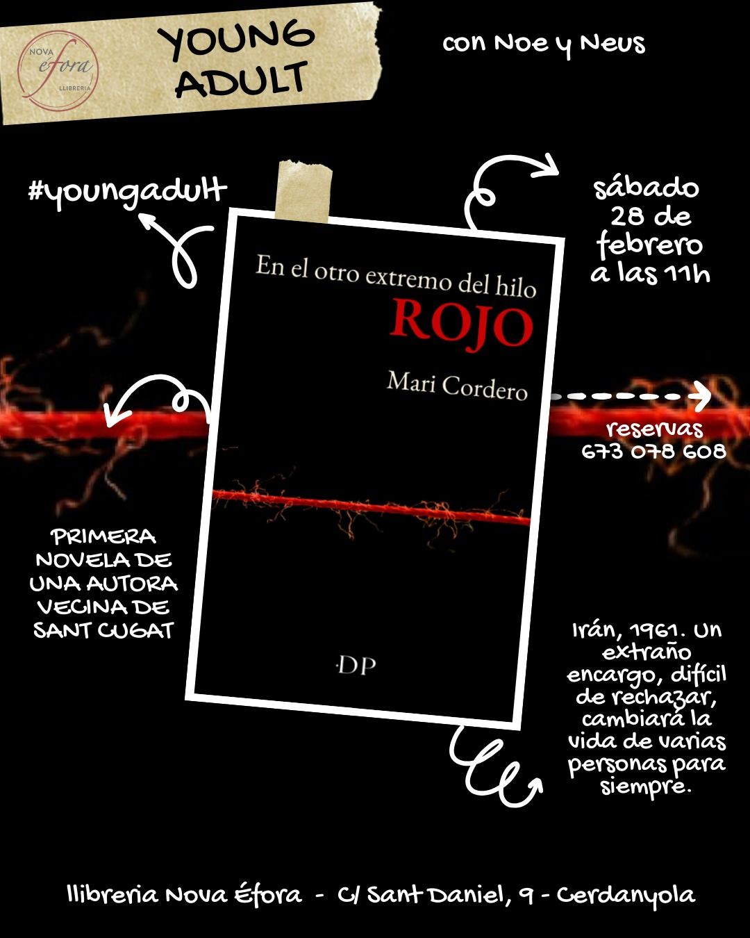 El Club Young Adult dedicarà la sessió de febrer a En el otro extremo del hilo rojo de Mari Cordero.
