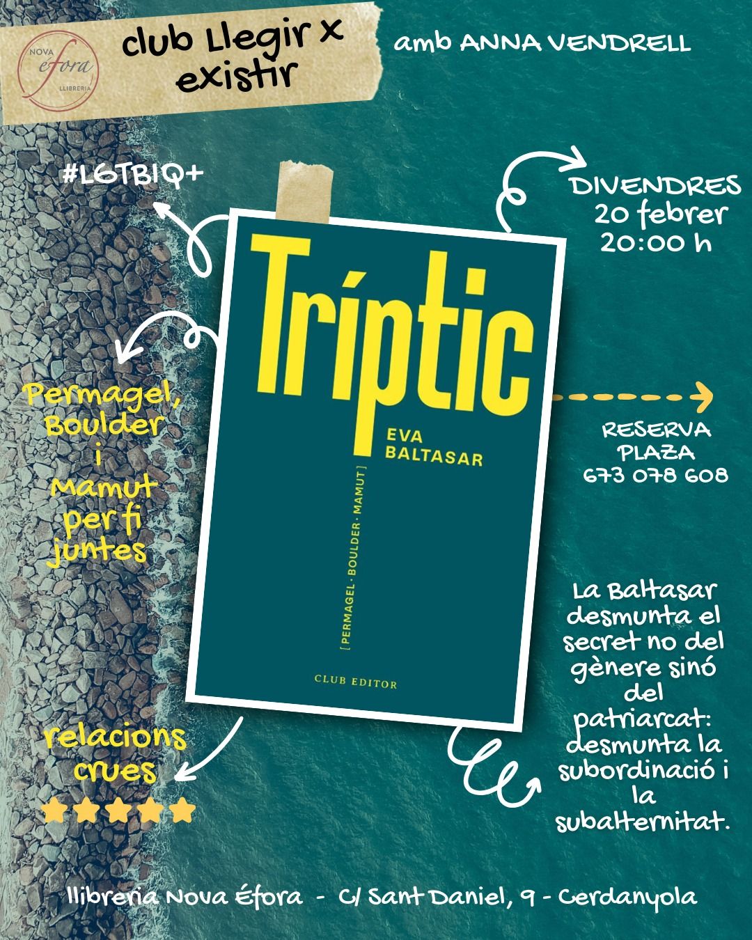 El club Llegir per existir proposa una lectura crítica de Tríptic d’Eva Baltasar, amb perspectiva LGTBIQ+.