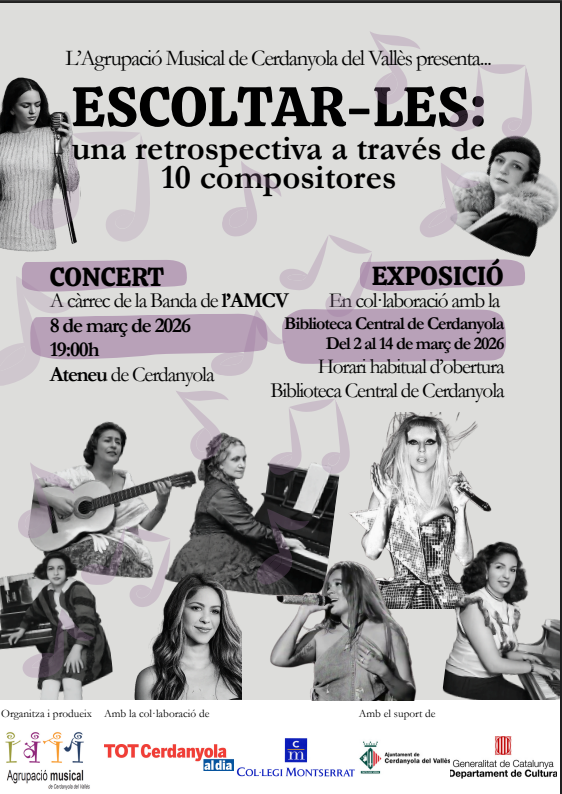 Escoltar les cartell del concert i exposició de l'Agrupació Musical de Cerdanyola