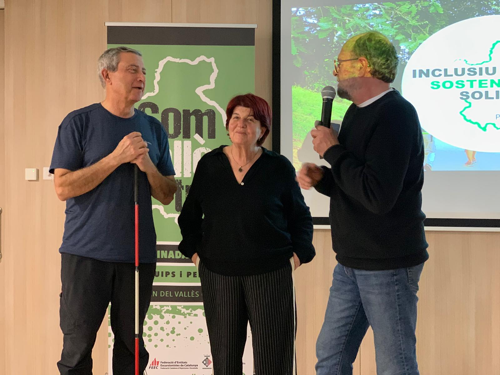 Daniel Risco, acompanyat per la guia Leonor Valero ha participat en les dues edicions de la SOM Vallès Trail. FOTO: Judit Josa