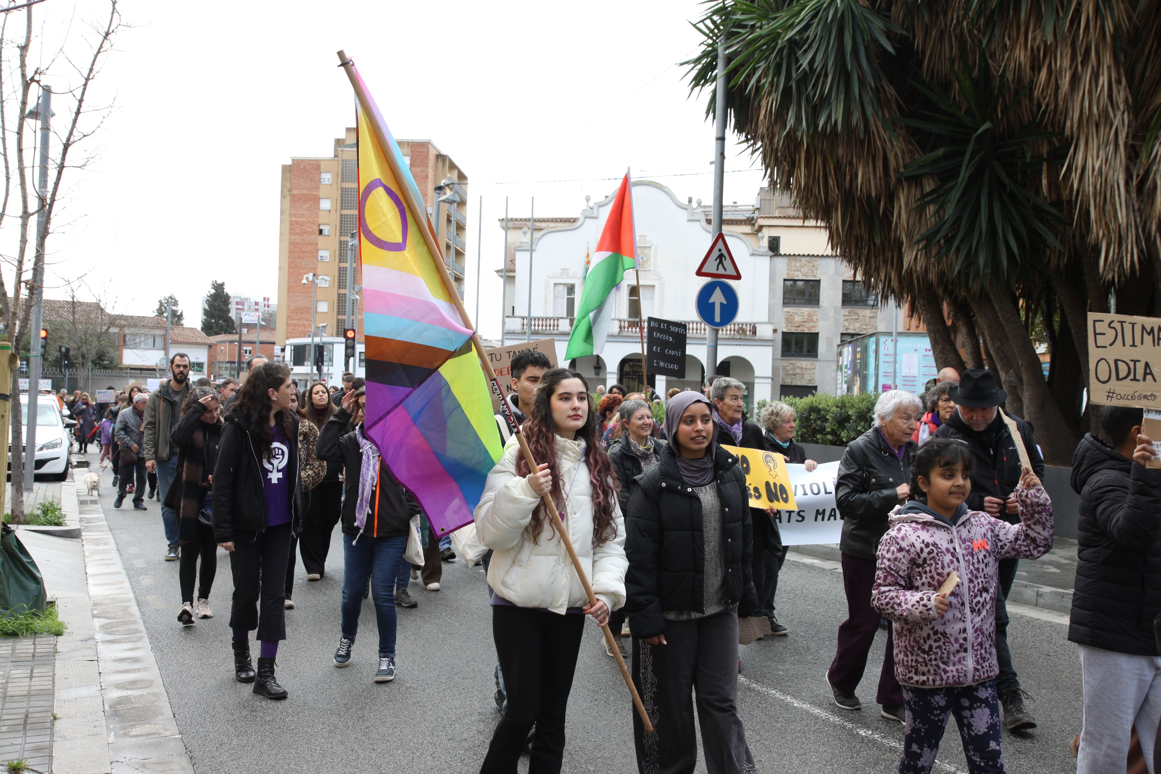 La manifestació del 8M ha posat les cures al centre. Foto: Laia Jubany