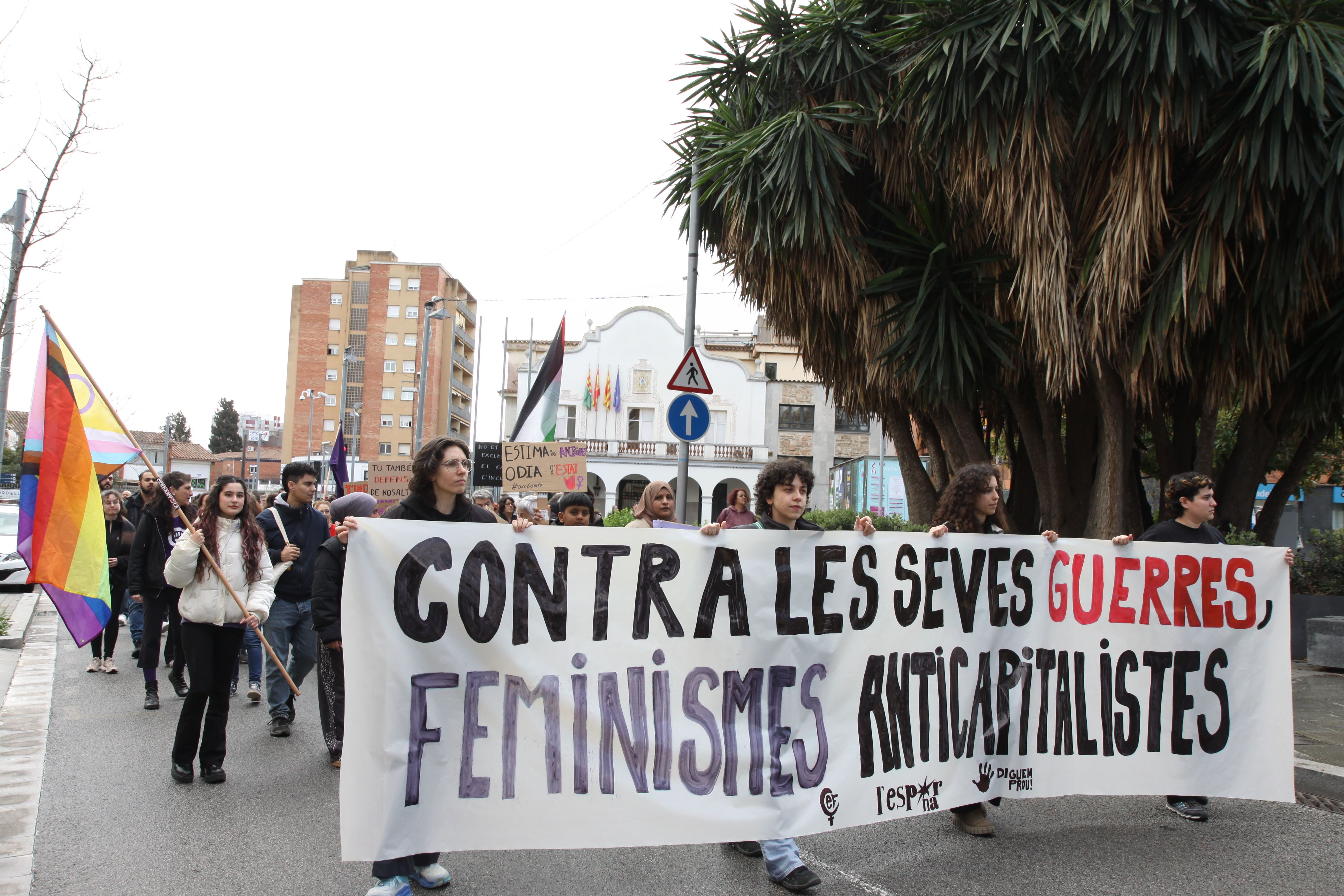 La manifestació del 8M ha posat les cures al centre. Foto: Laia Jubany