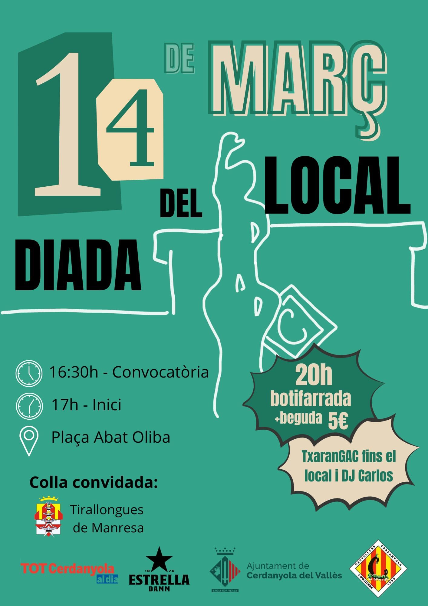 Cartell de la Diada local dels Castellers de Cerdanyola, inici de temporada 