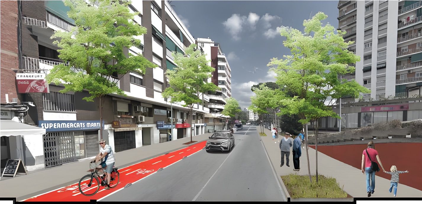 Recreació virtual de la futura Avinguda Primavera. Imatge cedida al TOT Cerdanyola per l'Ajuntament. 