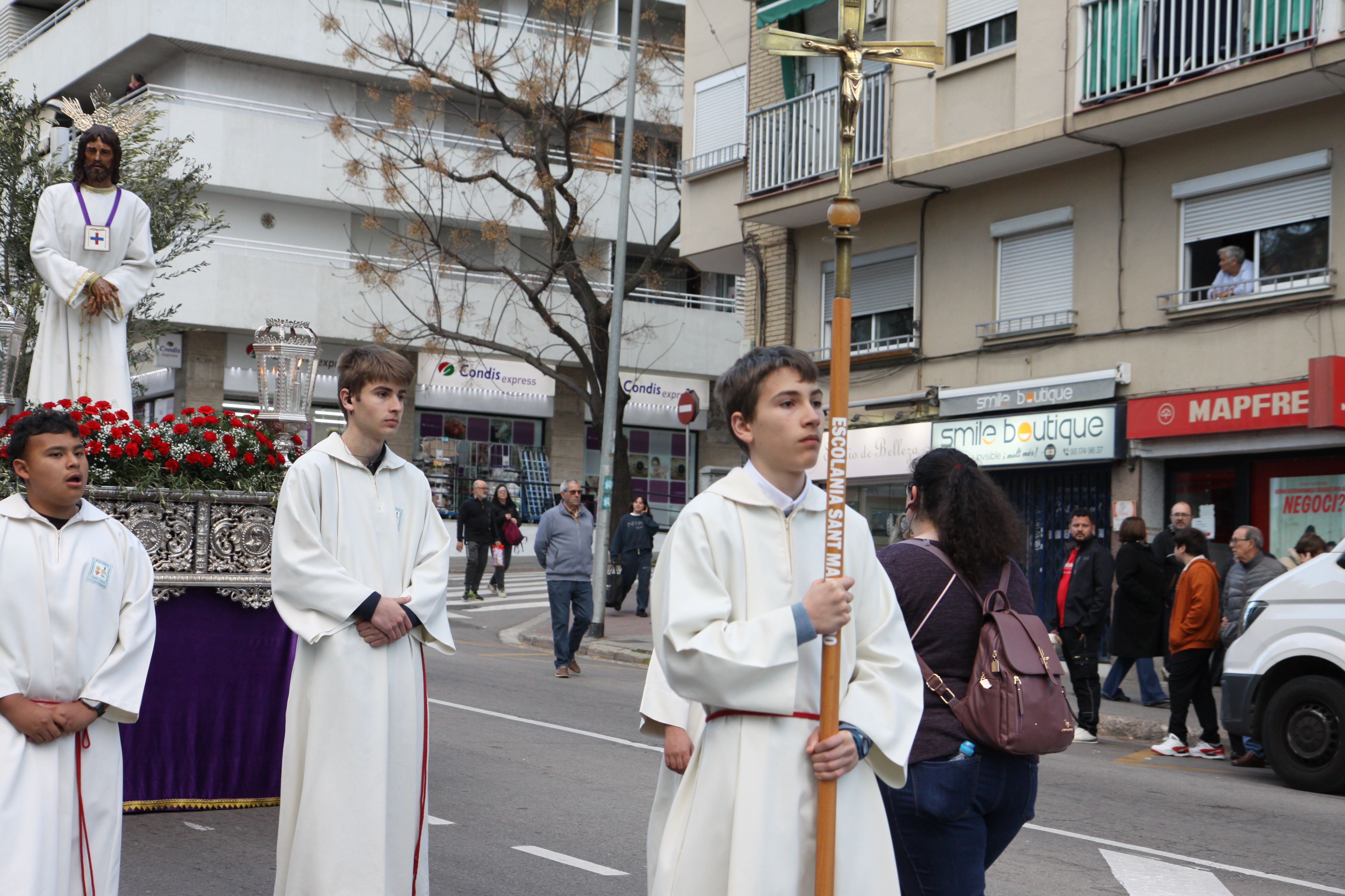 Imatges de la processó de Jesús Captiu aquest Dimecres Sant. Foto: Laia Jubany