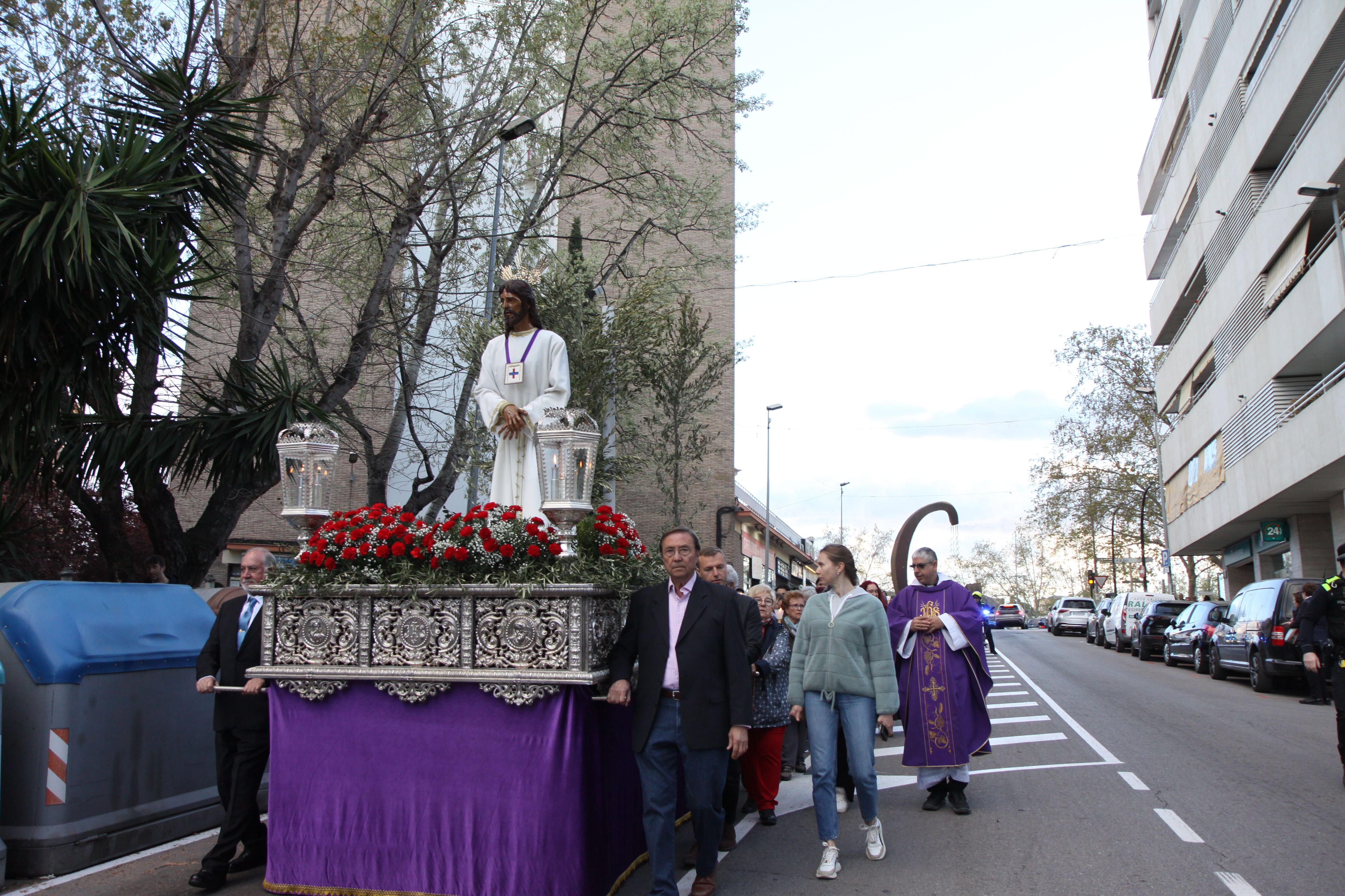 Imatges de la processó de Jesús Captiu aquest Dimecres Sant. Foto: Laia Jubany