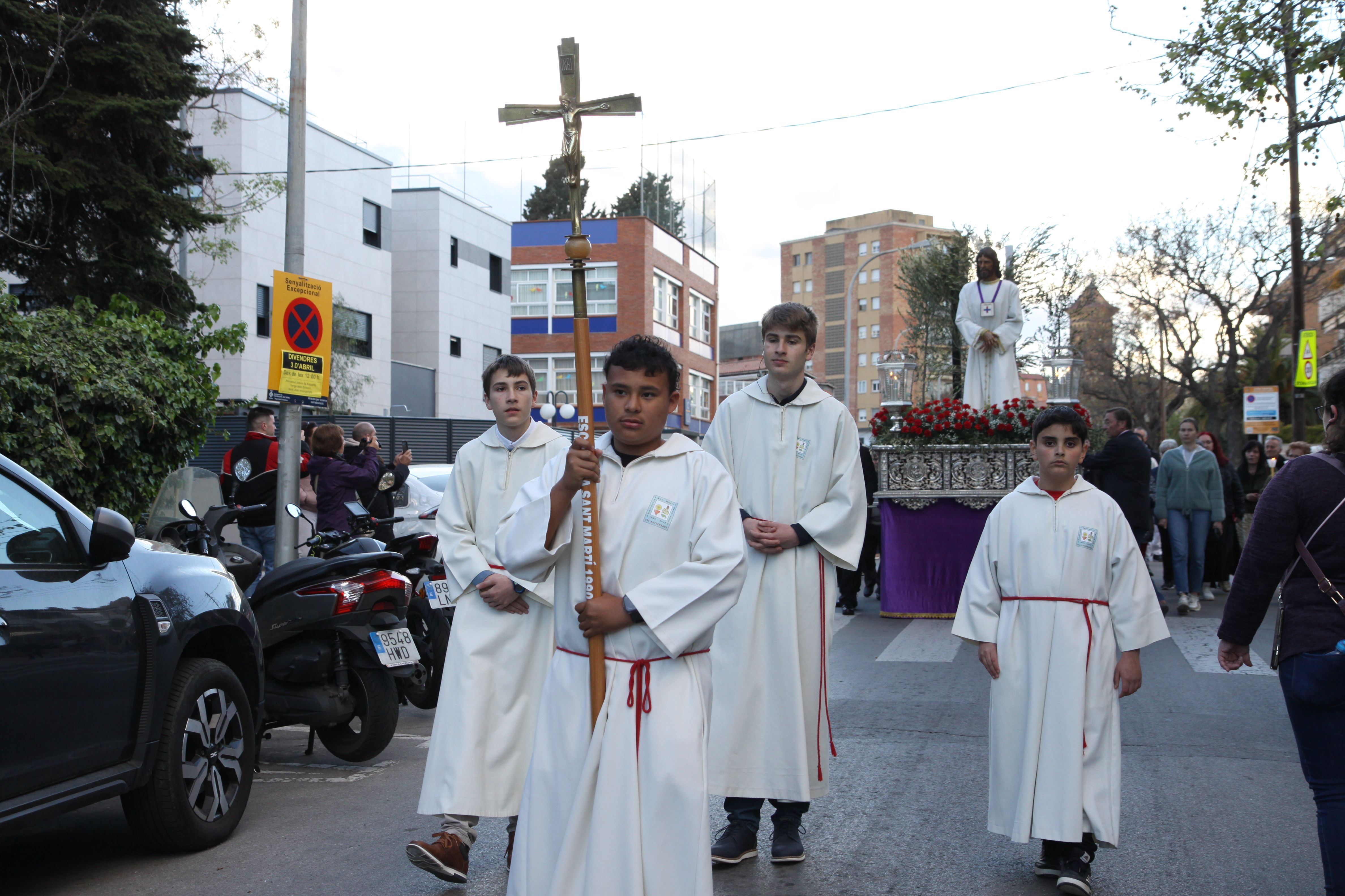 Imatges de la processó de Jesús Captiu aquest Dimecres Sant. Foto: Laia Jubany