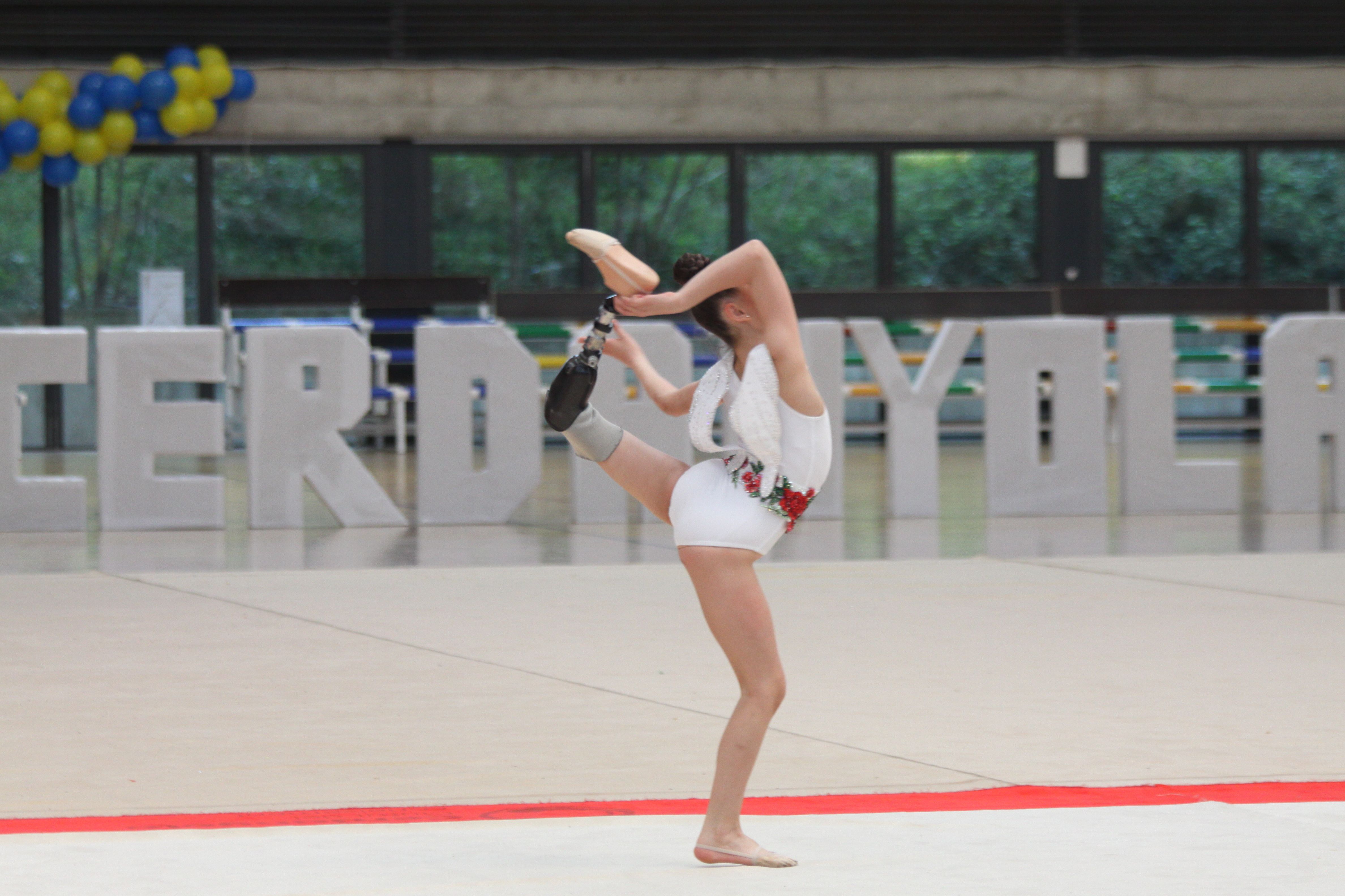 Oleksandra Paskal, durant la seva actuació al Guiera. Foto: Laia Jubany