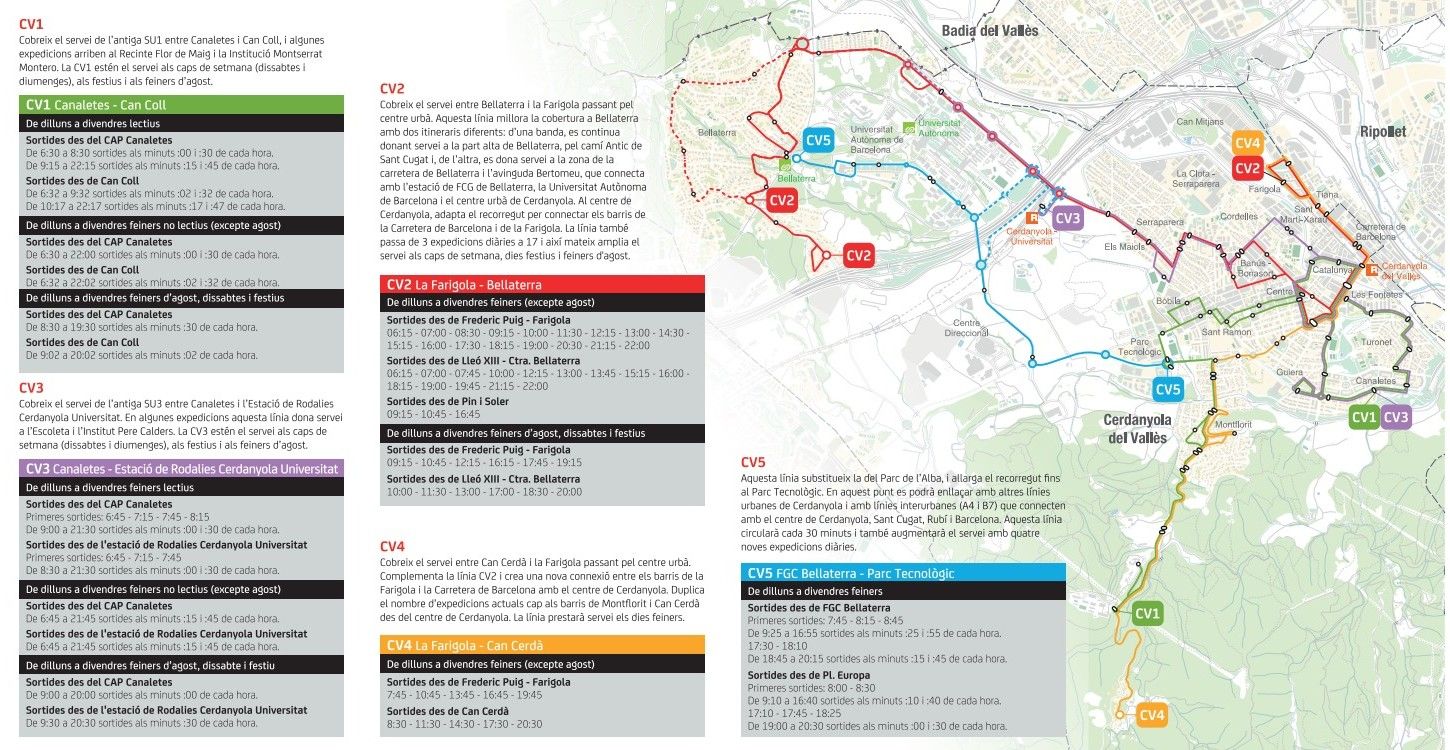Recorreguts i sortides de les noves línies. Foto: Ajuntament