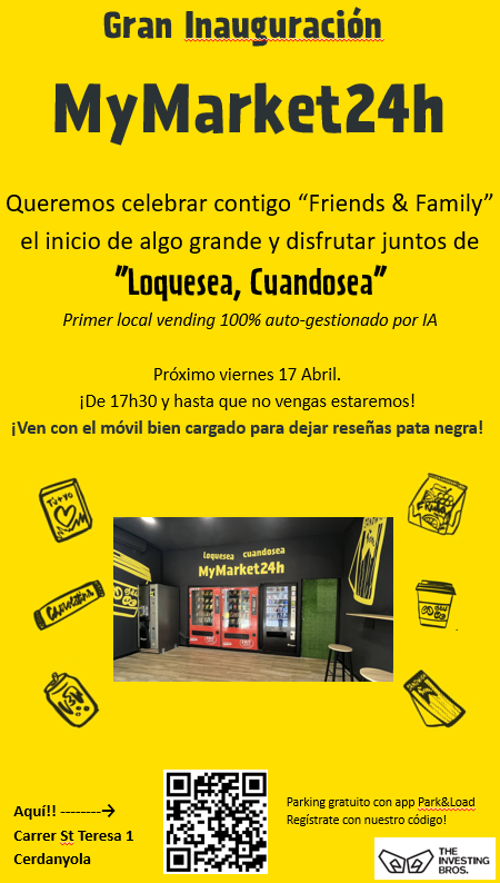 Cartell de la inauguració aquest divendres del supermercat gestionat amb IA