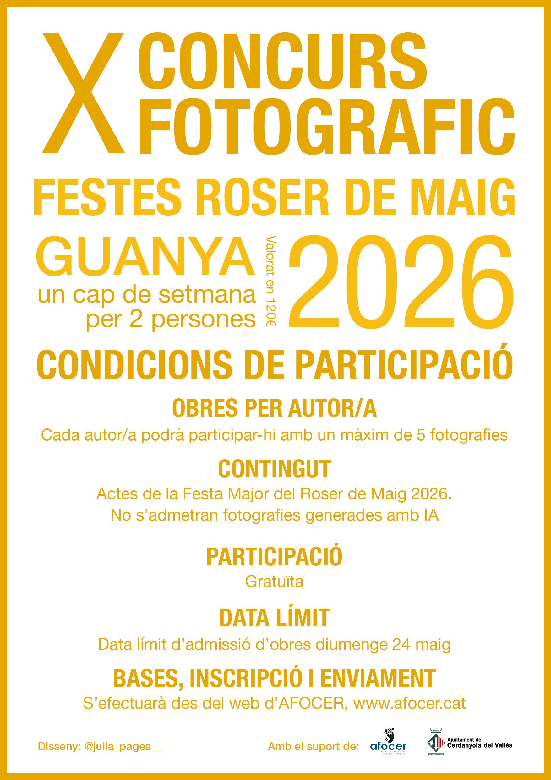 Convocatòria del concurs fotogràfic del Roser de Maig