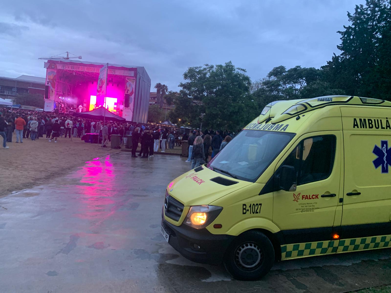 Ambulància aquest diumenge, en el concert del Parc Xarau. FOTO: Judit Josa