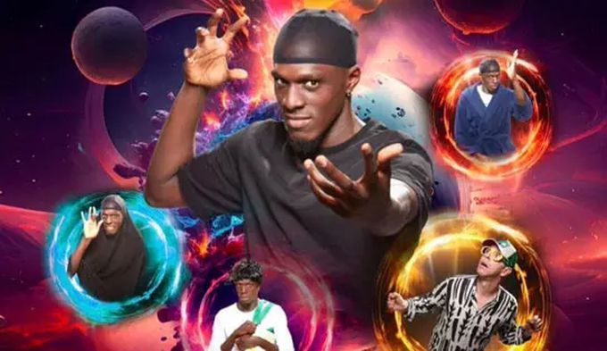 Cartell de l’espectacle de Wiz. L'humorista i influencer va visitar dilluns el futbol club Cerdanyola.