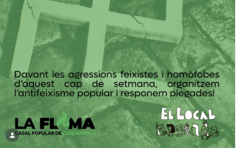 Fragment del cartell de l'assemblea popular antifeixista convocada per la Flama i el Local. FOTO: Cedida