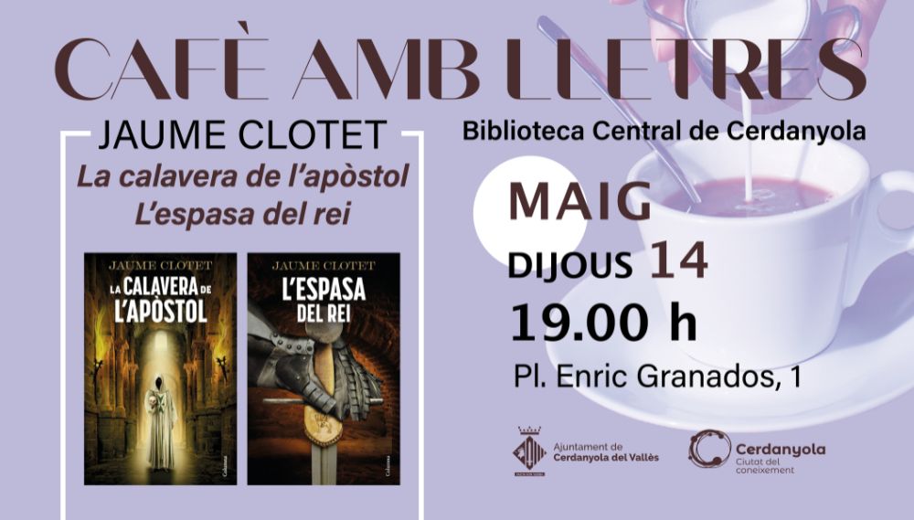 Imatge del'últim Cafè amb Lletres de la temporada, amb Jaume Clotet
