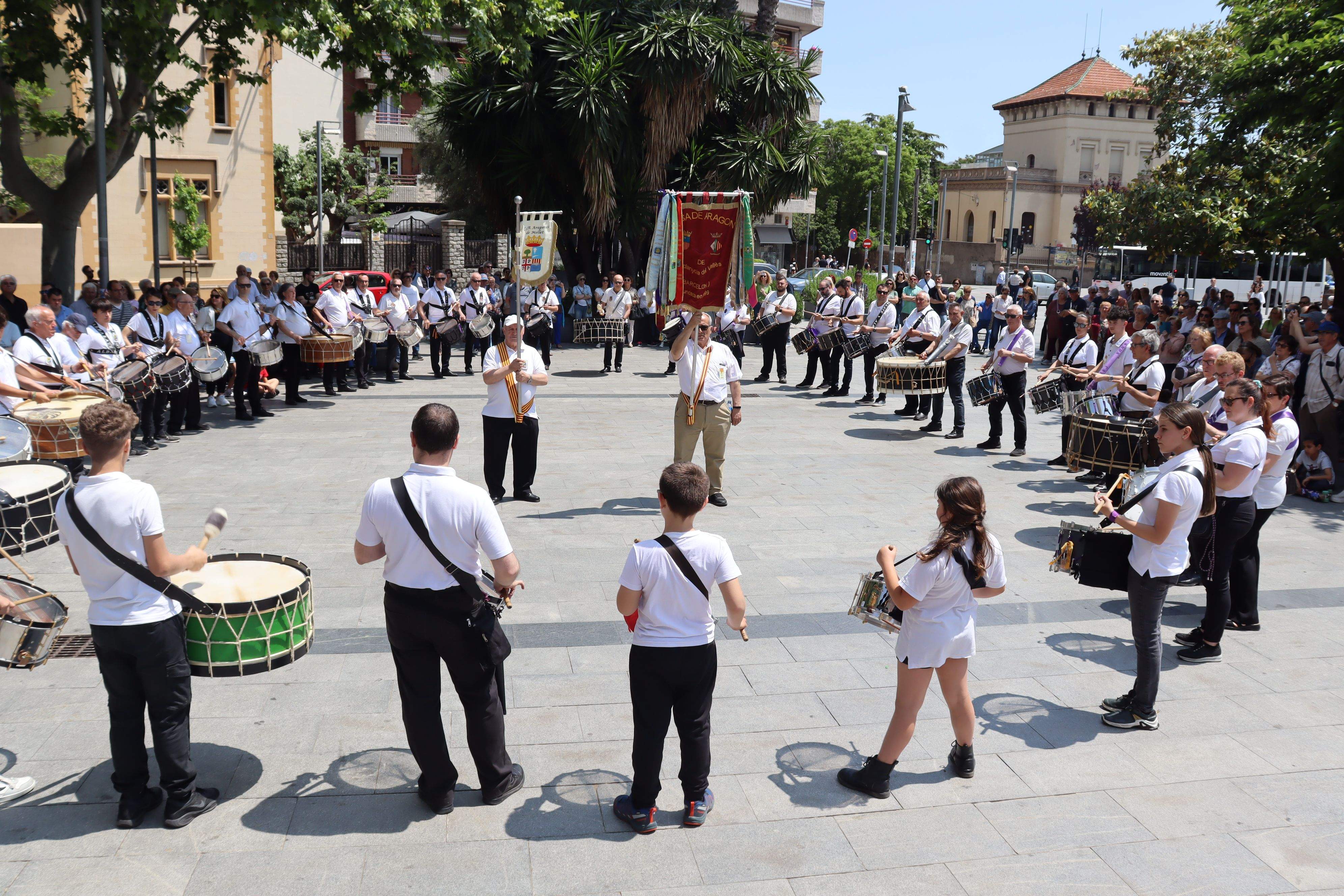 La trobada de tambors i bombos d'Aragó en la commemoració del seu 18è aniversari, el 2025. FOTO: Marc Mata