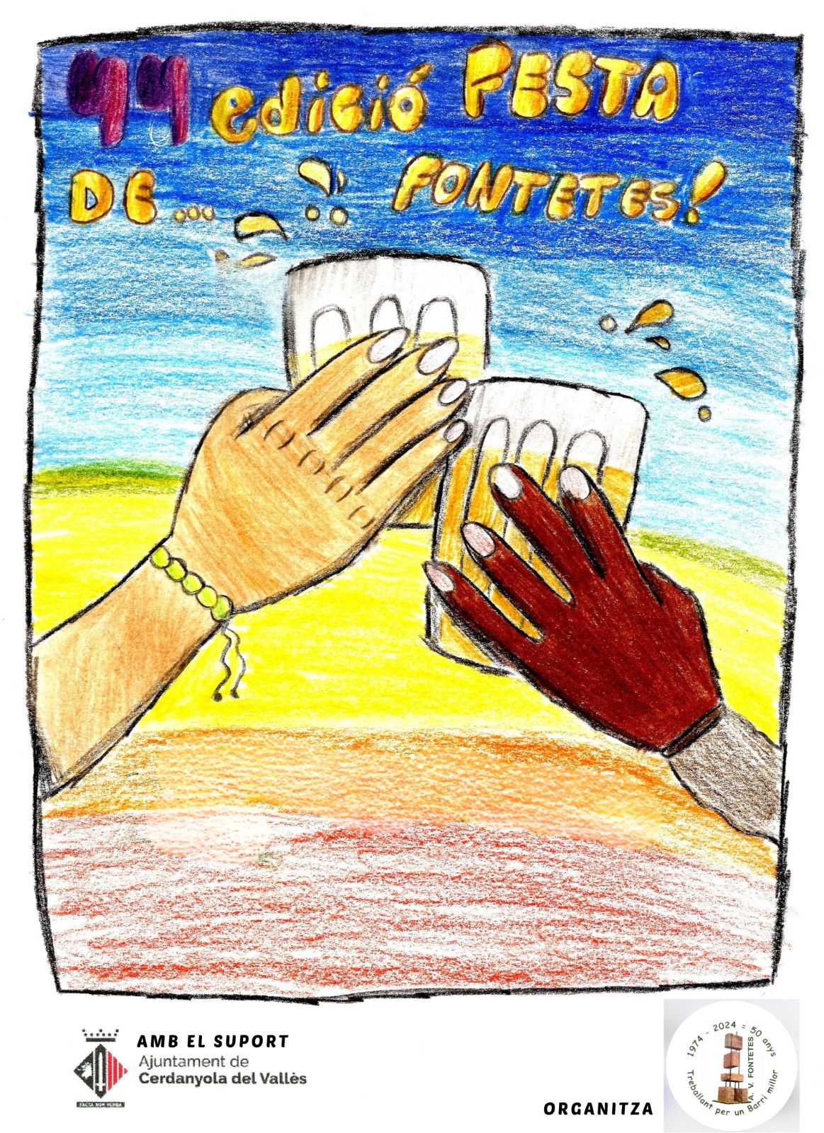 Il·lustració del cartell de la 44a edició de la Festa de Fontetes. FOTO: AAVV Les Fontetes