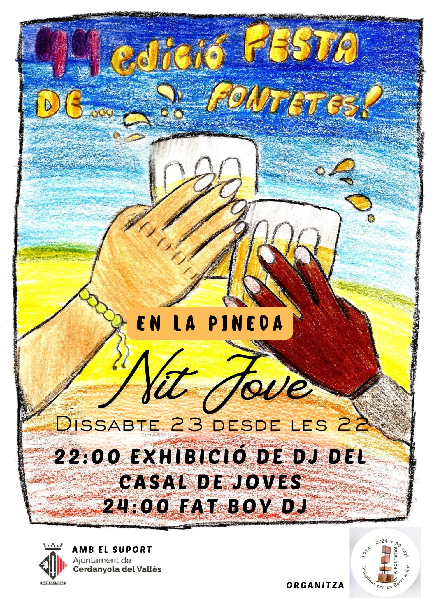 Cartell de la Nit Jove de la 44a edició de La Festa de les Fontetes. FOTO: AAVV Les Fontetes