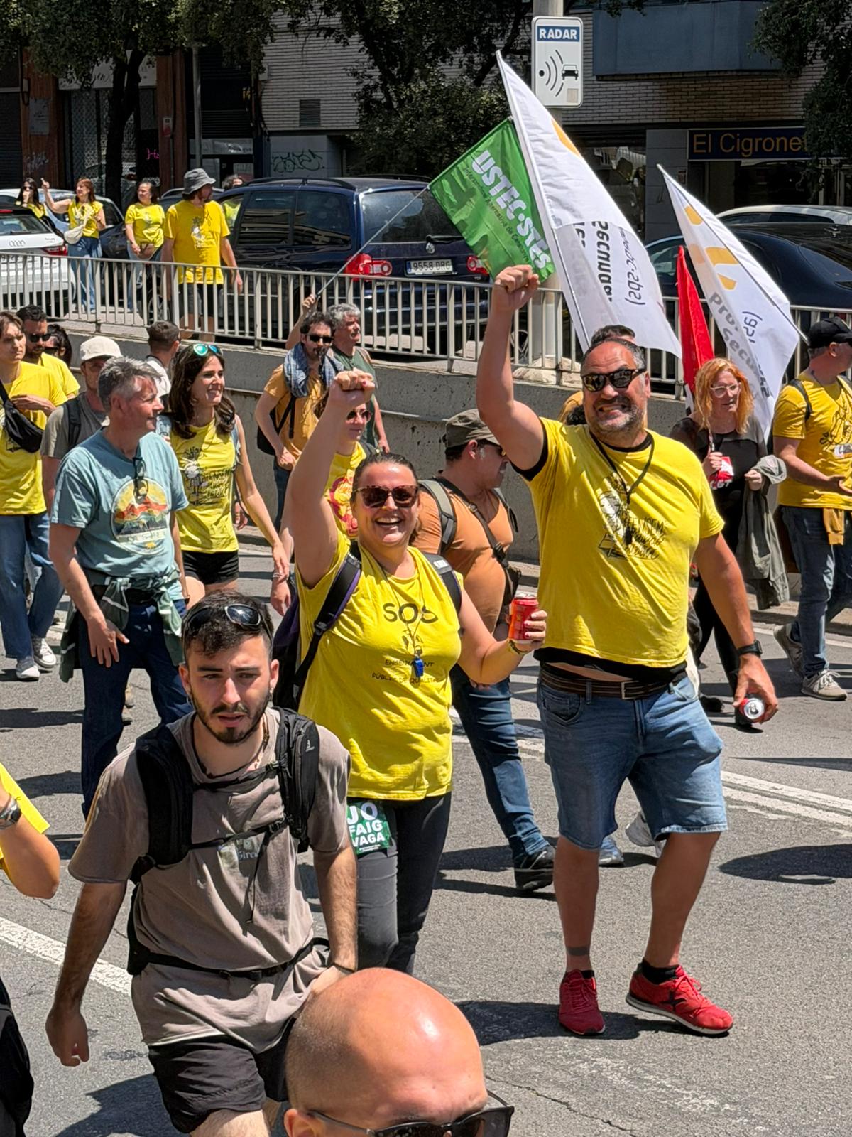 Manifestació ahir, dimarts 19 de maig, a Sabadell dels centres educatius del Vallès. FOTO: Anna Lozano