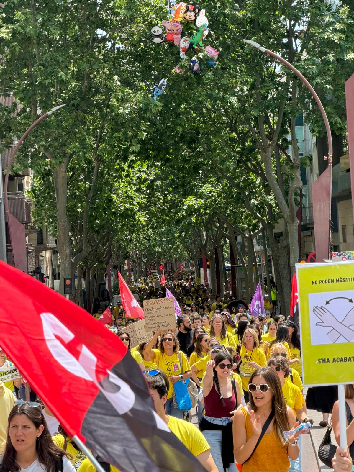 Manifestació ahir, dimarts 19, a Sabadell dels centres educatius del Vallès. FOTO: Anna Lozano.