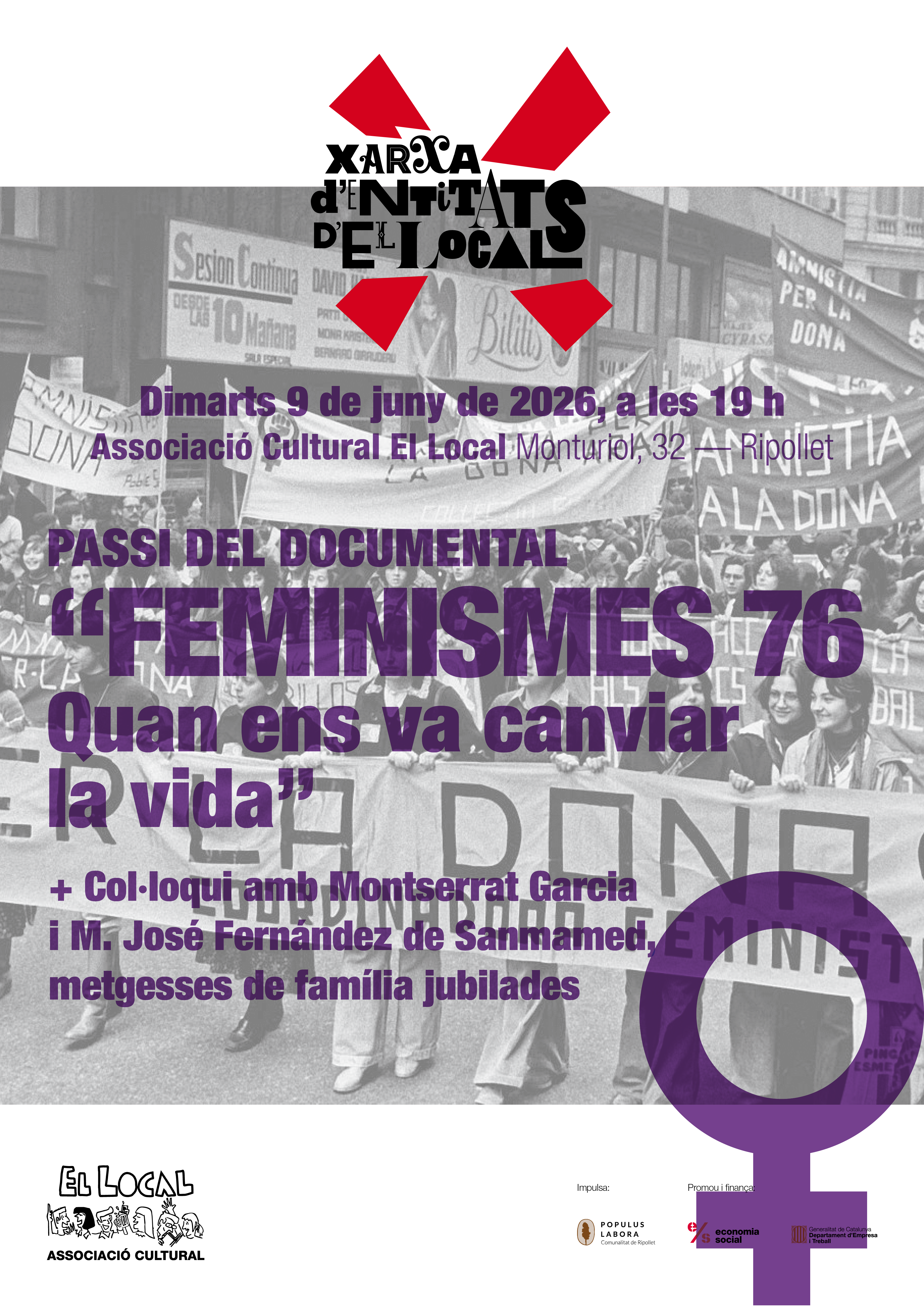 Cartell de l'activitat de l'Associació El Local de Ripollet