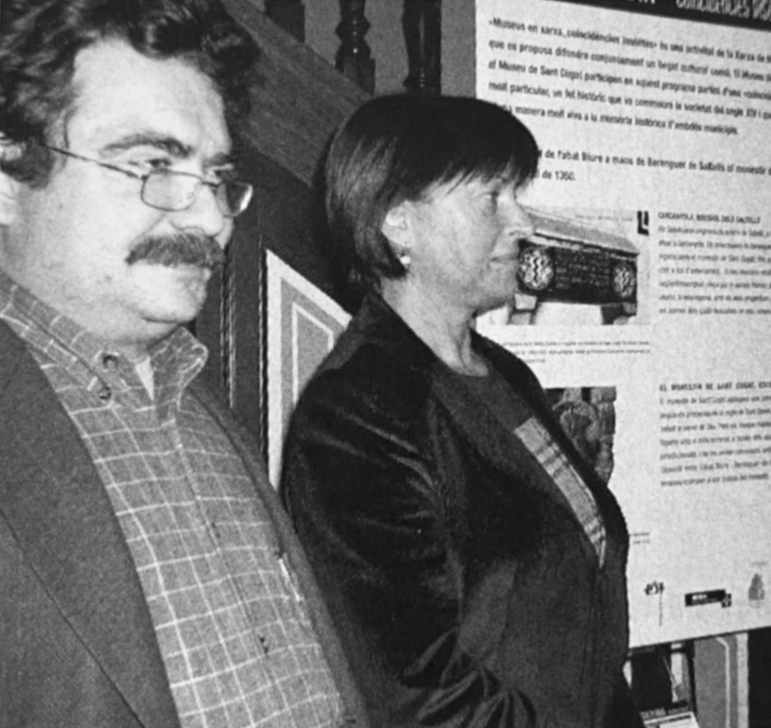 Jordi Garsaball i Consol Pla, durant la presentació d’una iniciativa per recuperar la memòria històrica de Berenguer de Saltells. FOTO: Arxiu TOT Cerdanyola