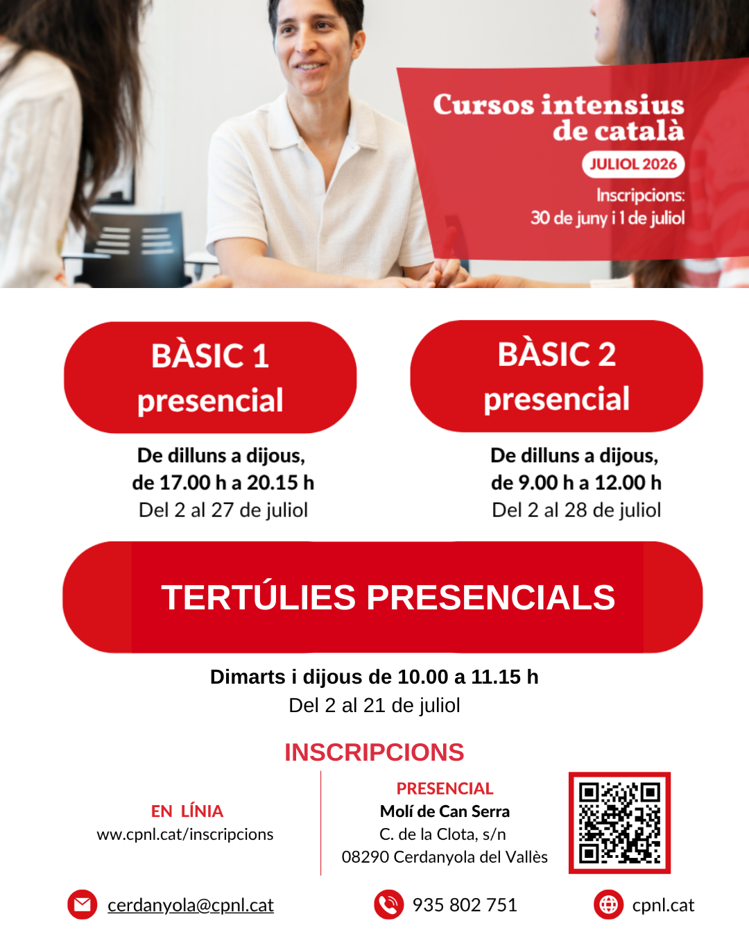 Cursos intensius de català i tertúlies, aquest estiu a Can Serra. Autor: CPNL Cerdanyola